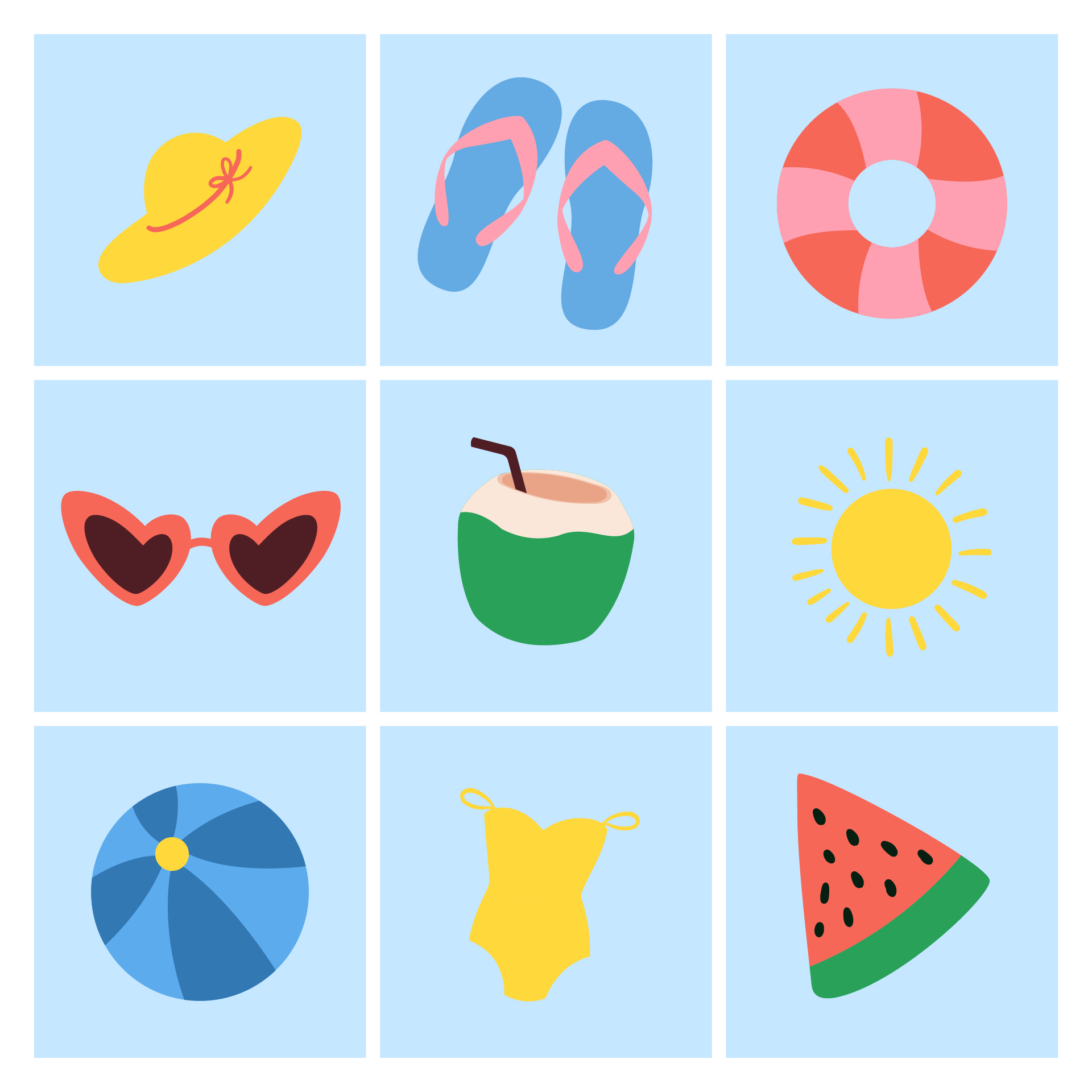 Printable Vacation Memory Game