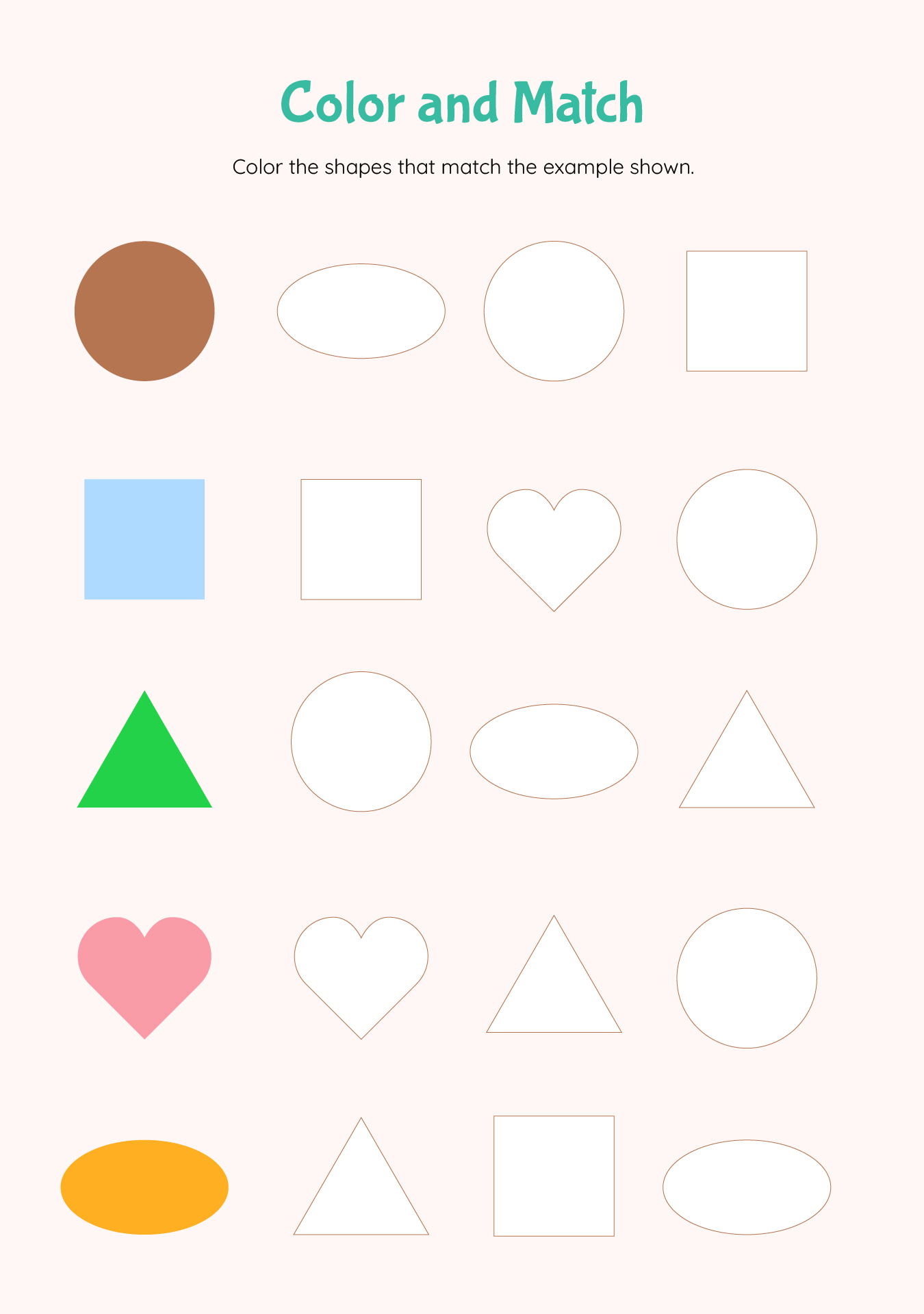 Color And Shape Matching For Kids