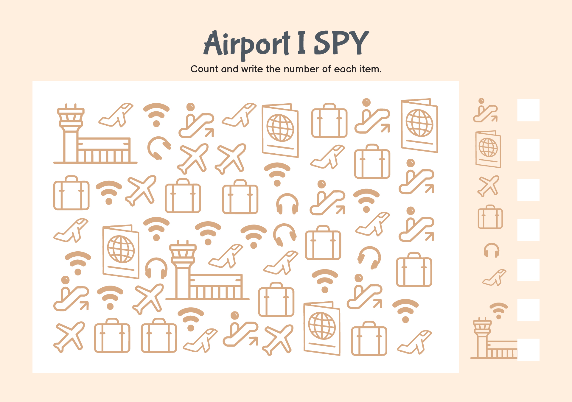 Airport I Spy Game Printable