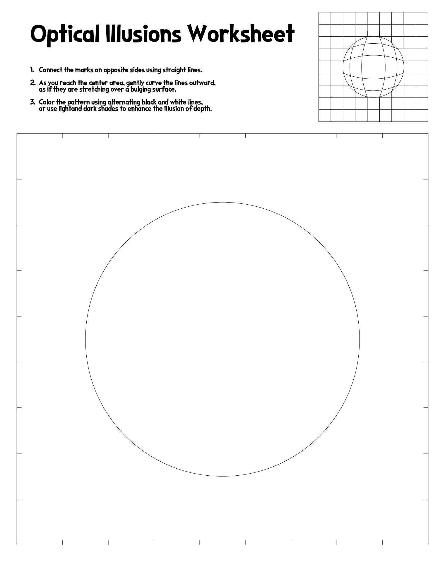 Optical Illusions Worksheets For Kids Optical Illusions Worksheets For Kids