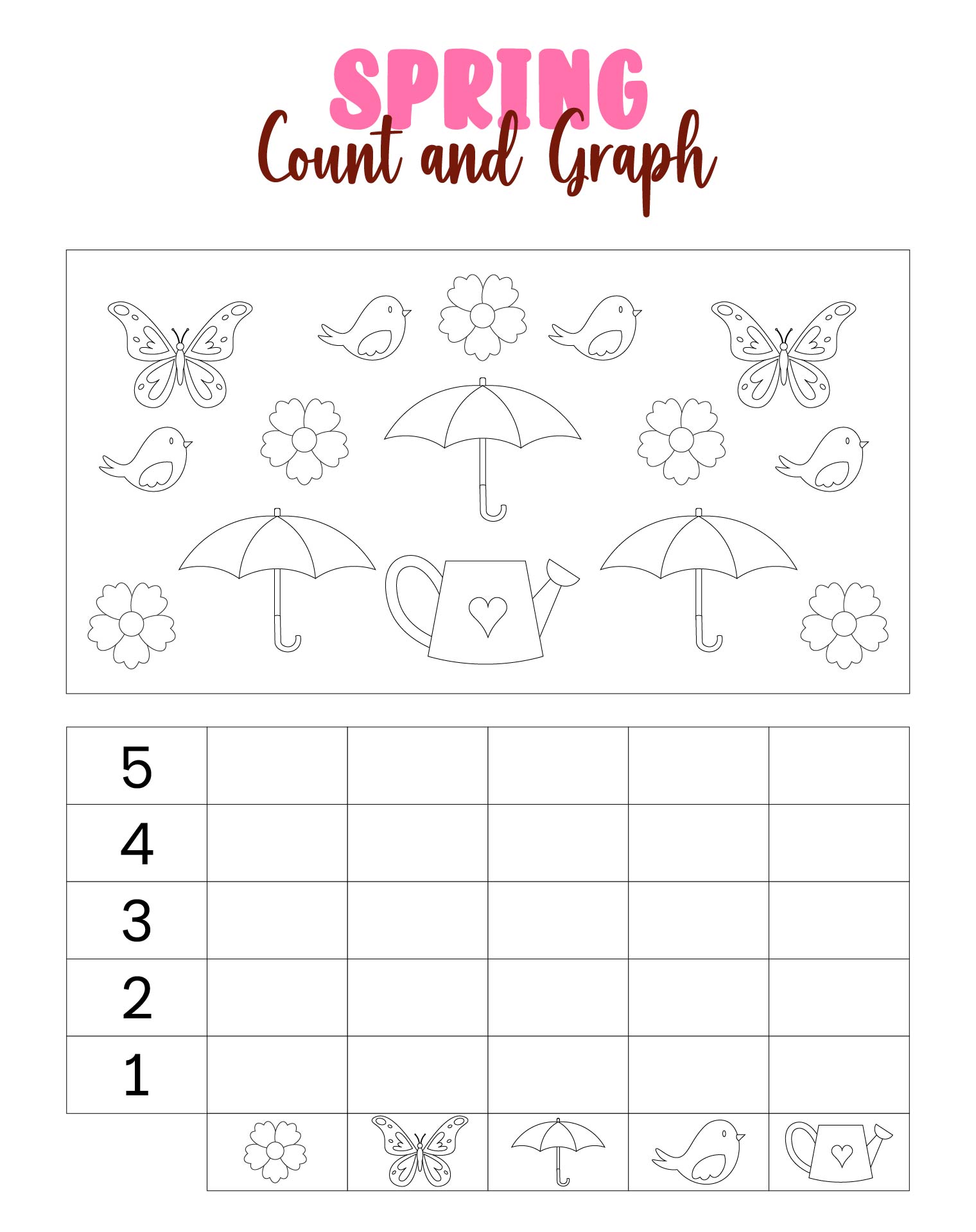 Spring Math Worksheets Graphing