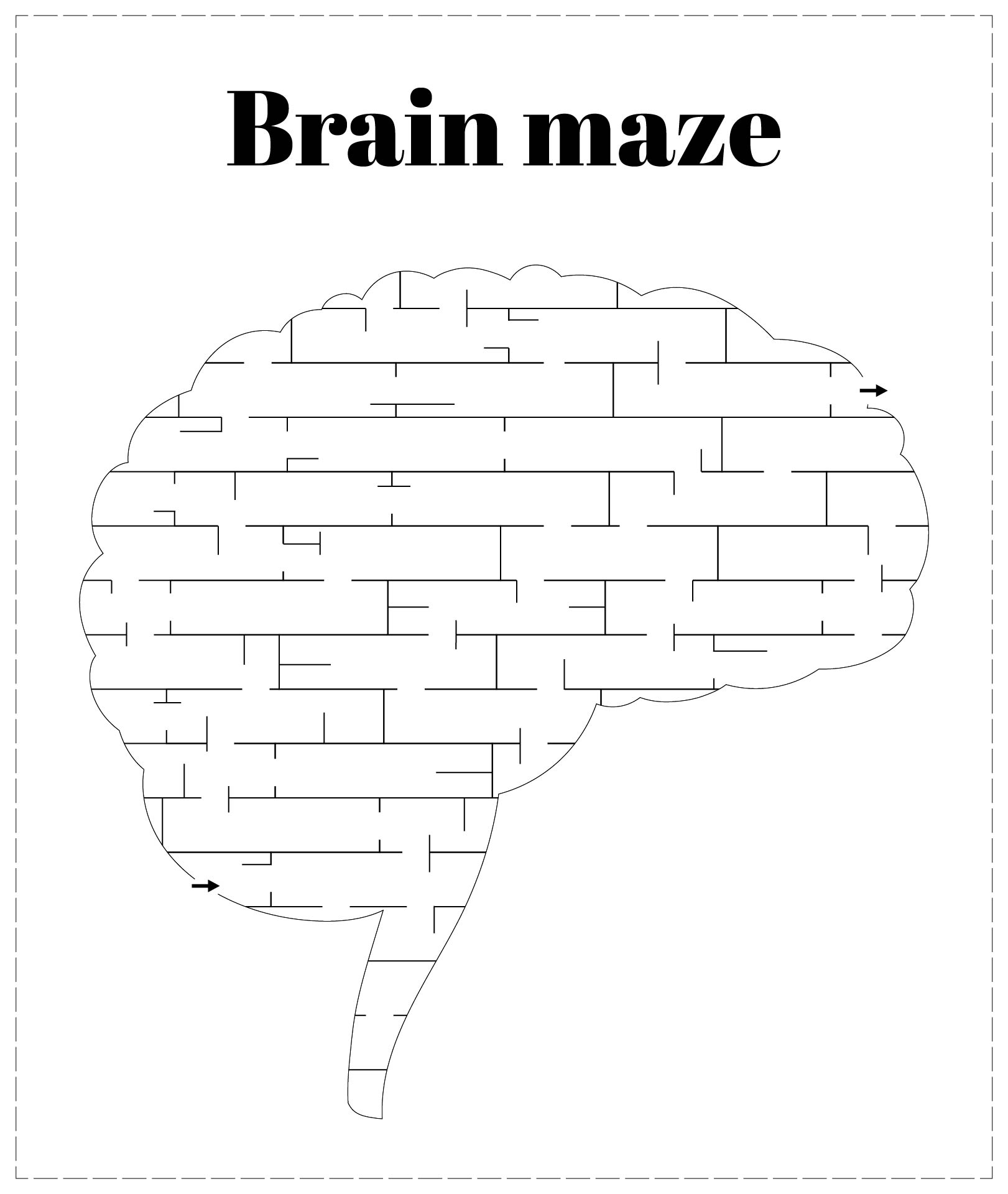 Brain Maze Activity Worksheets