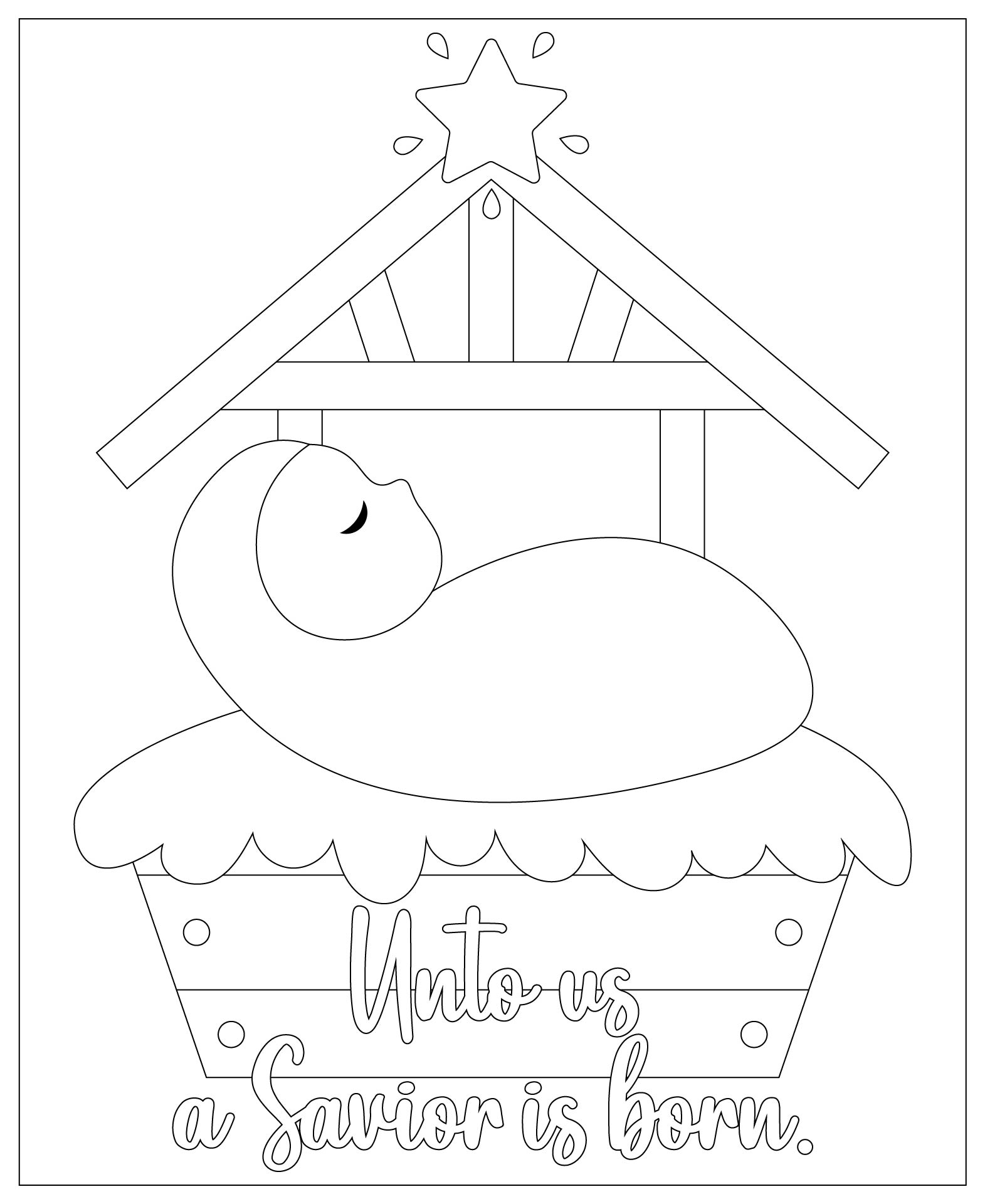 Nativity Manger Coloring Page