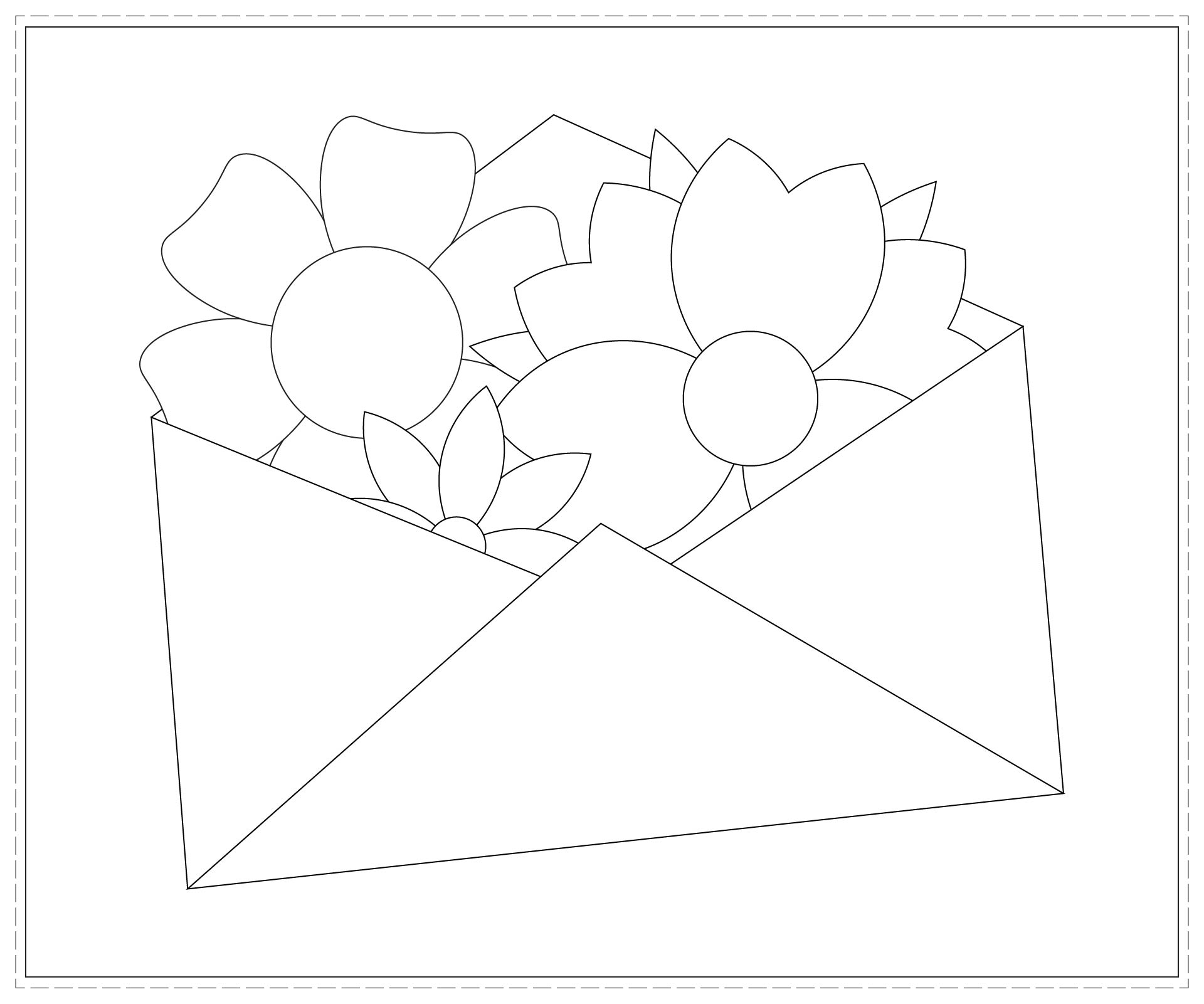 Simple Flower Adult Coloring Page