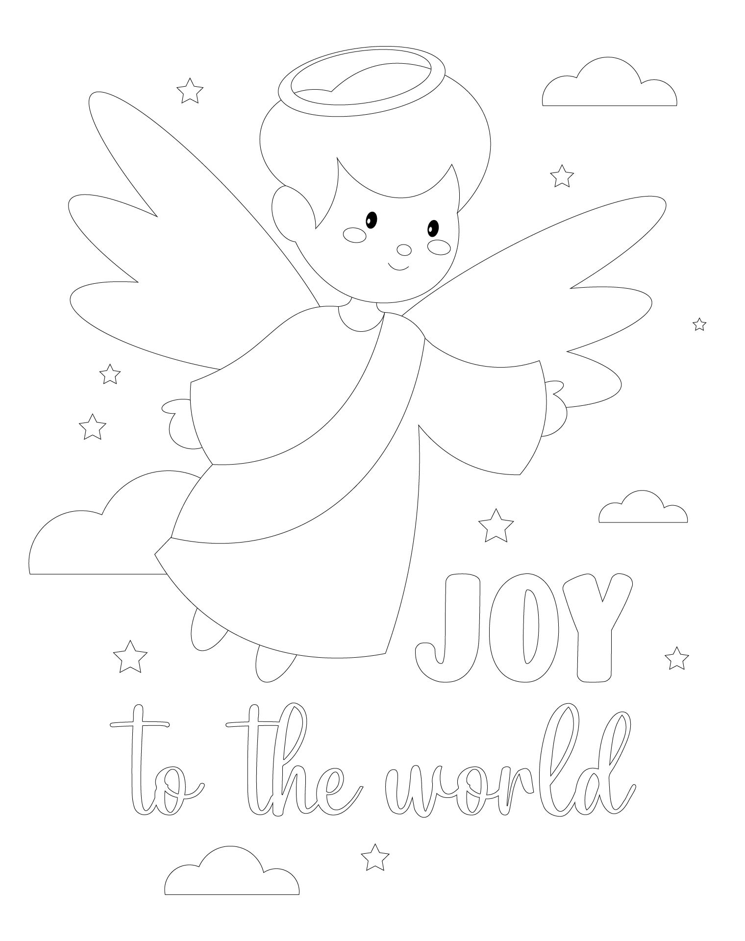 Preschool Easy Nativity Coloring Page
