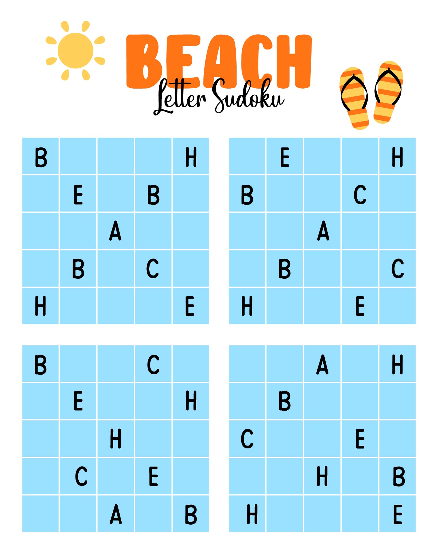 Summer Logic Puzzle For Adults