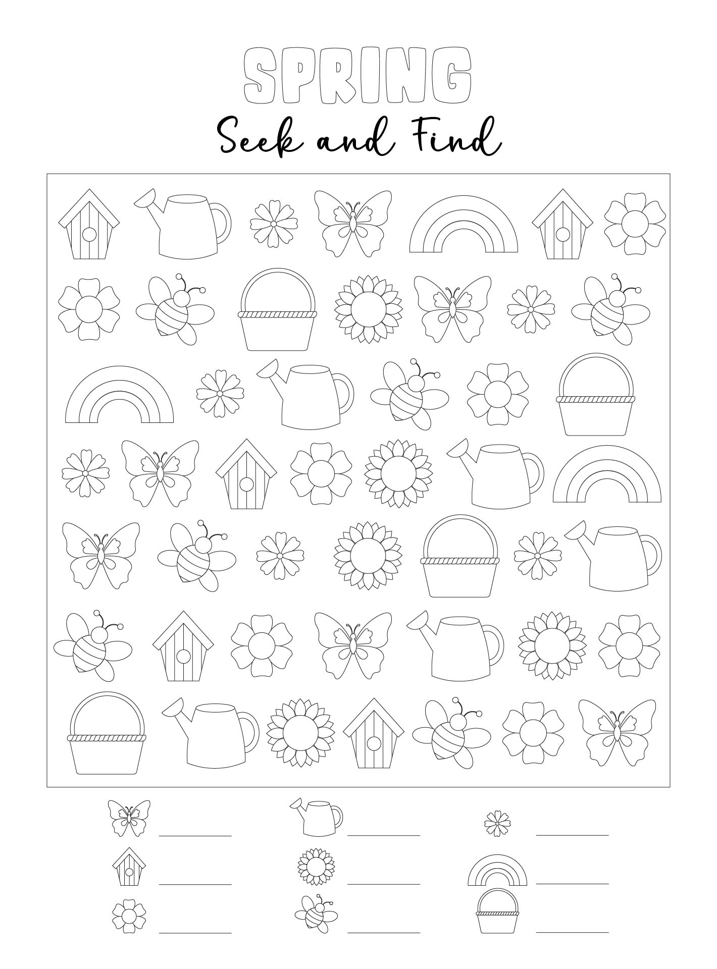 Spring Seek And Find Printables