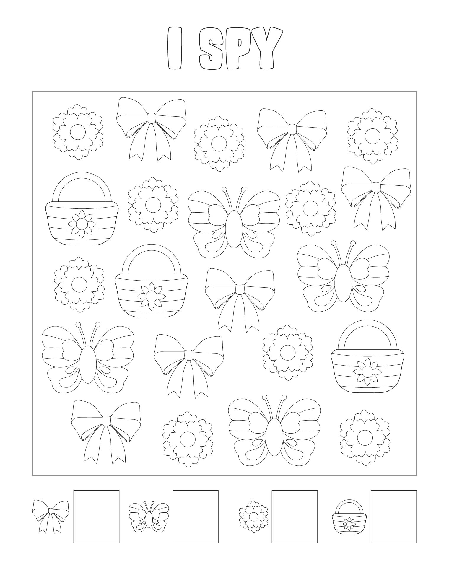 Easy I Spy Spring Themed Printable