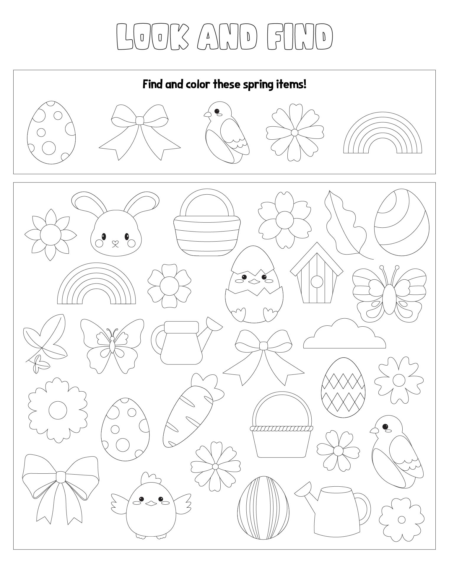 Look And Find Spring Theme For Kids