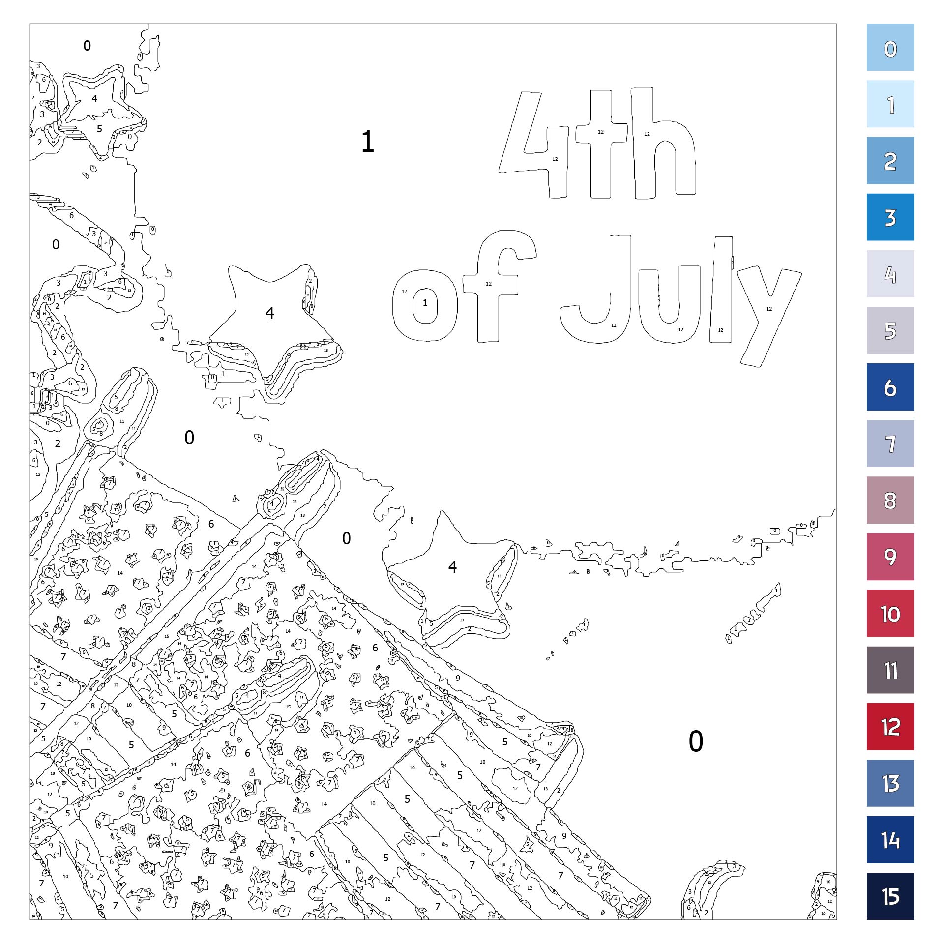 4th Of July Color By Number For Adults Senior
