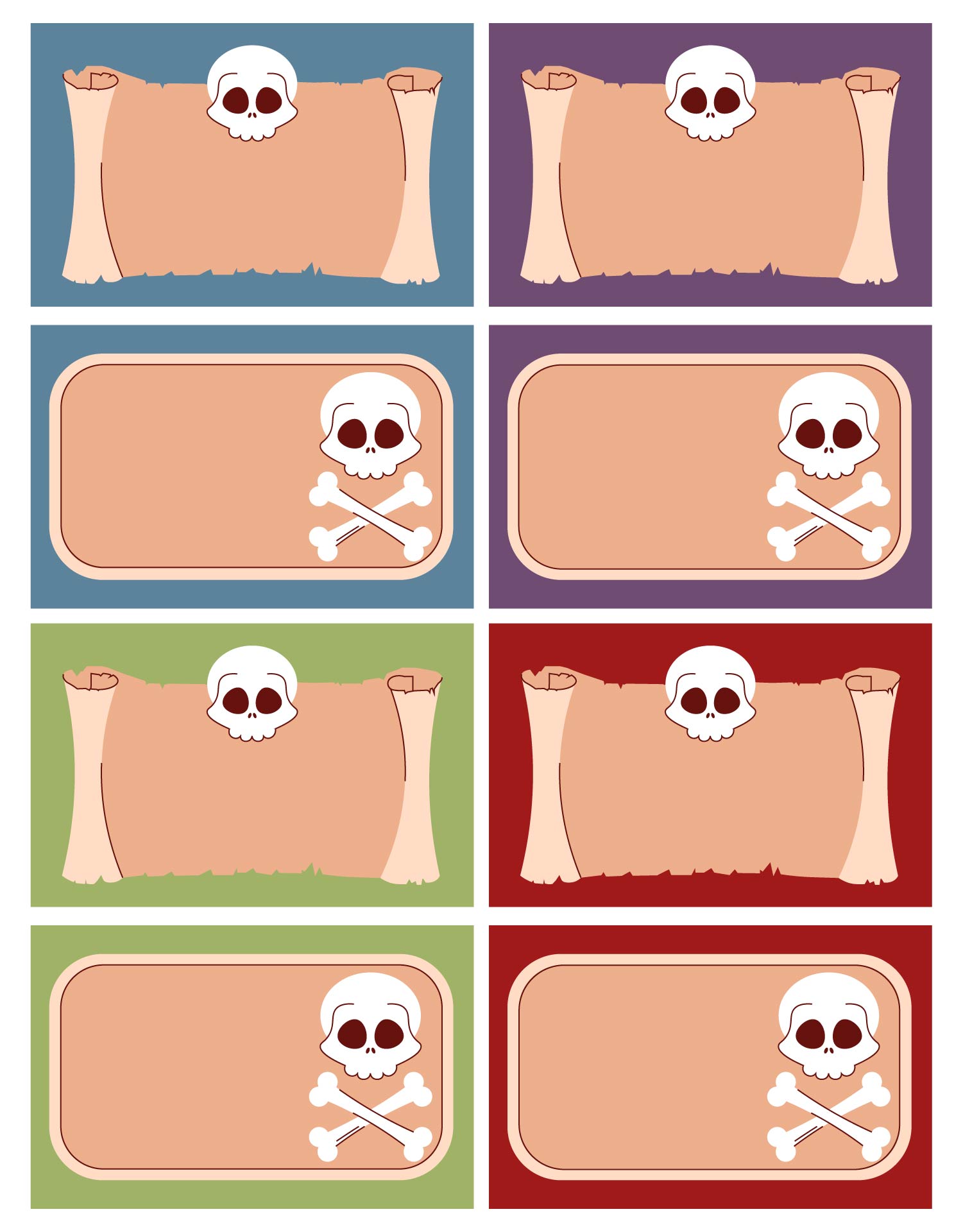 Skull And Crossbones Name Tags Printable