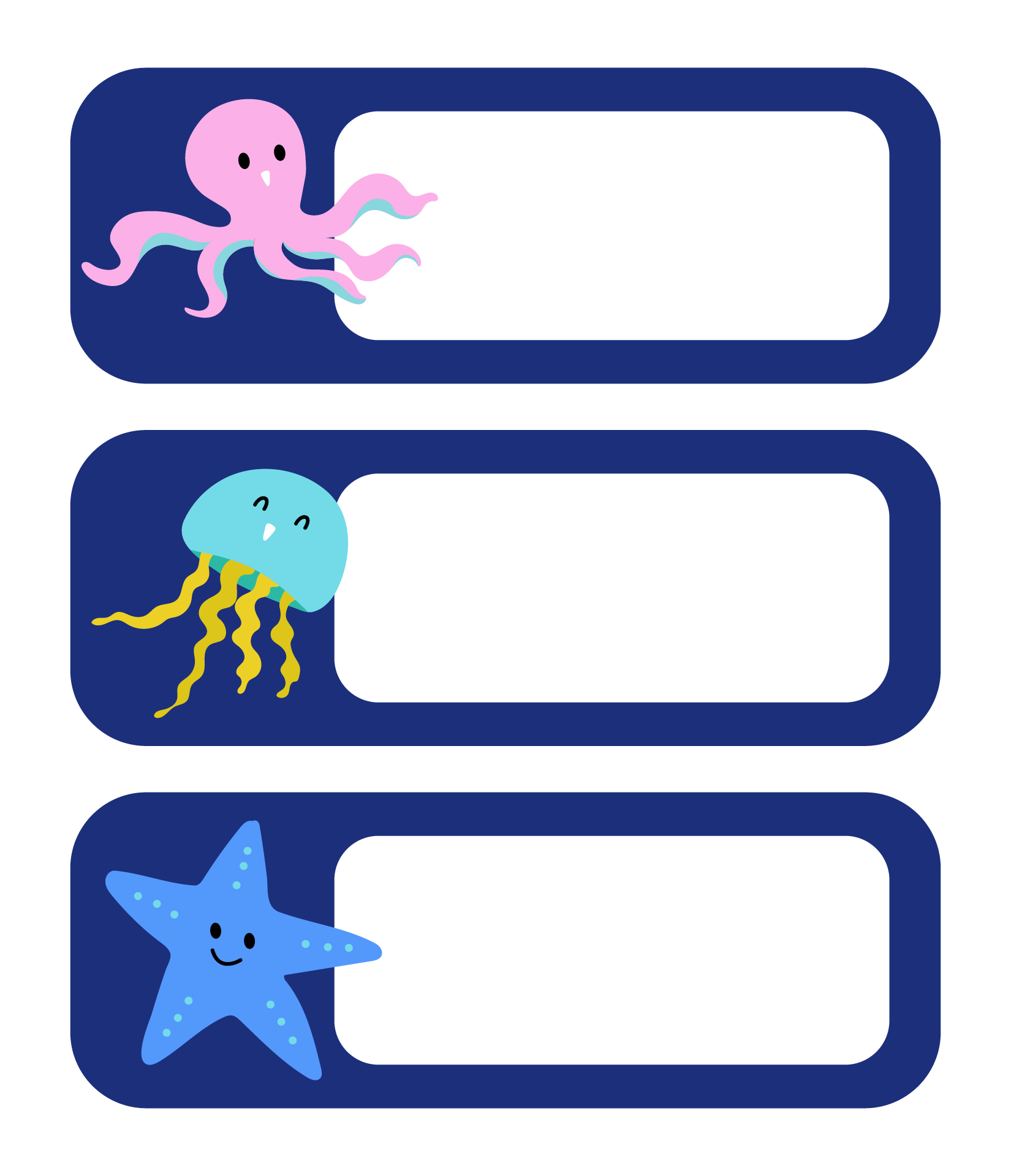 Under The Sea Ocean Nametags