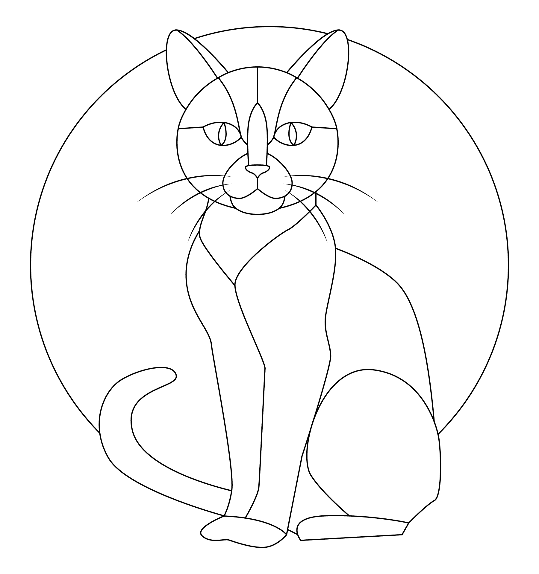 Black Cat Stained Glass Pattern Black Cat Stained Glass Pattern