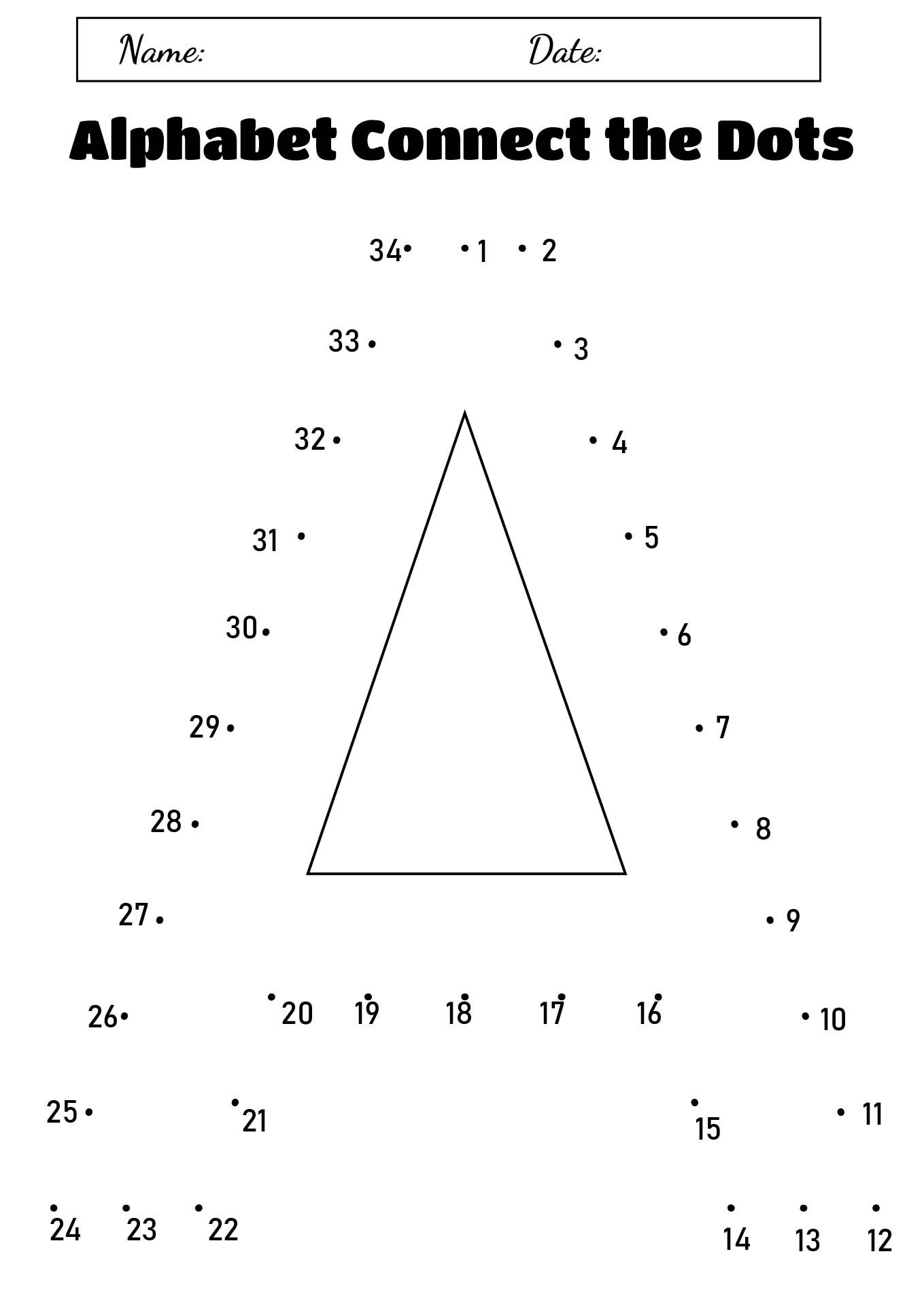 Alphabet Connect the Dots Printable Worksheets Alphabet Connect the Dots Printable Worksheets