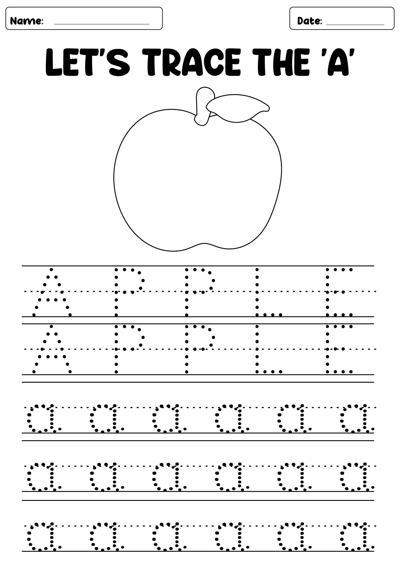 Apple Preschool Activity Sheets