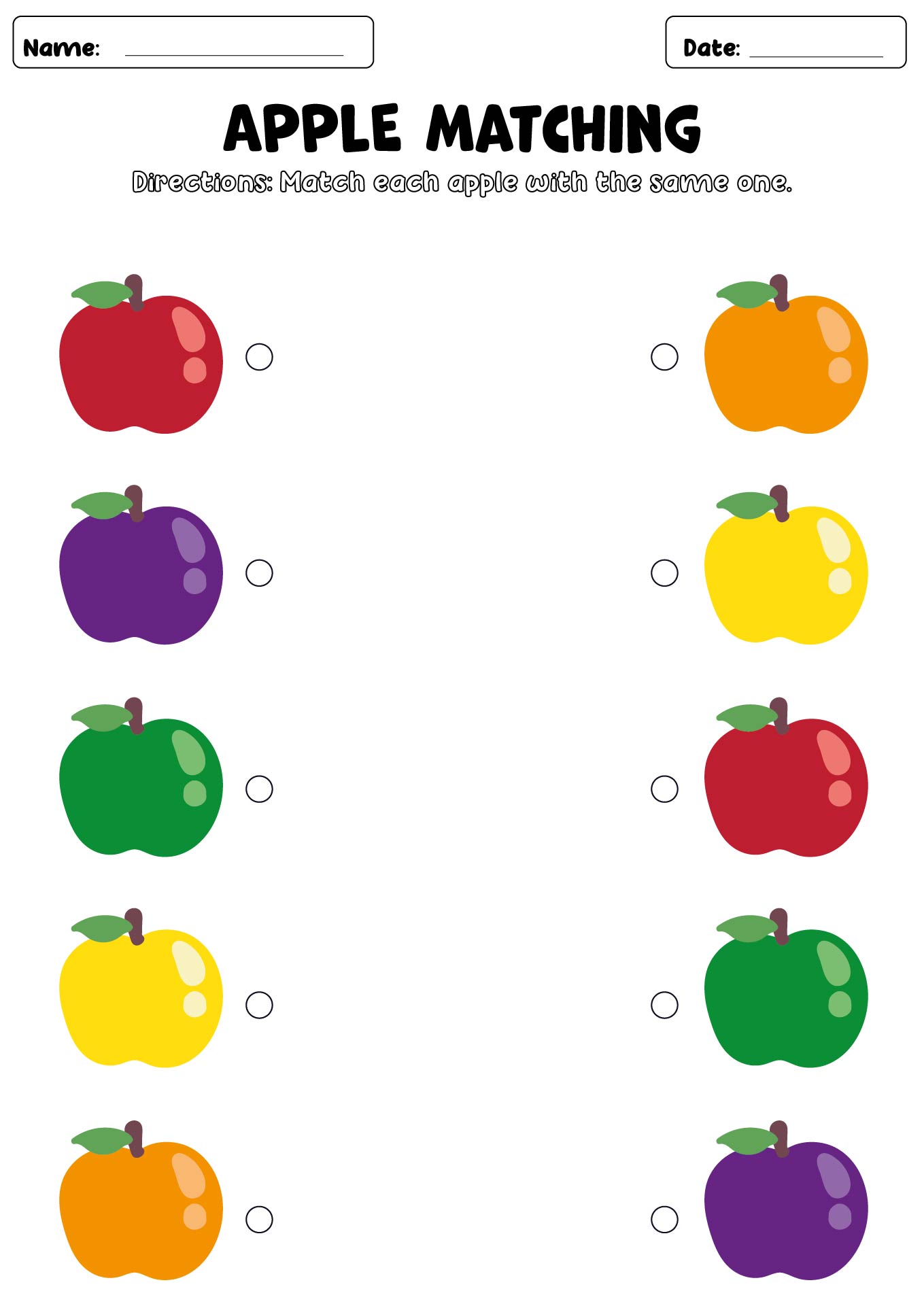 Apple Theme Preschool Worksheets