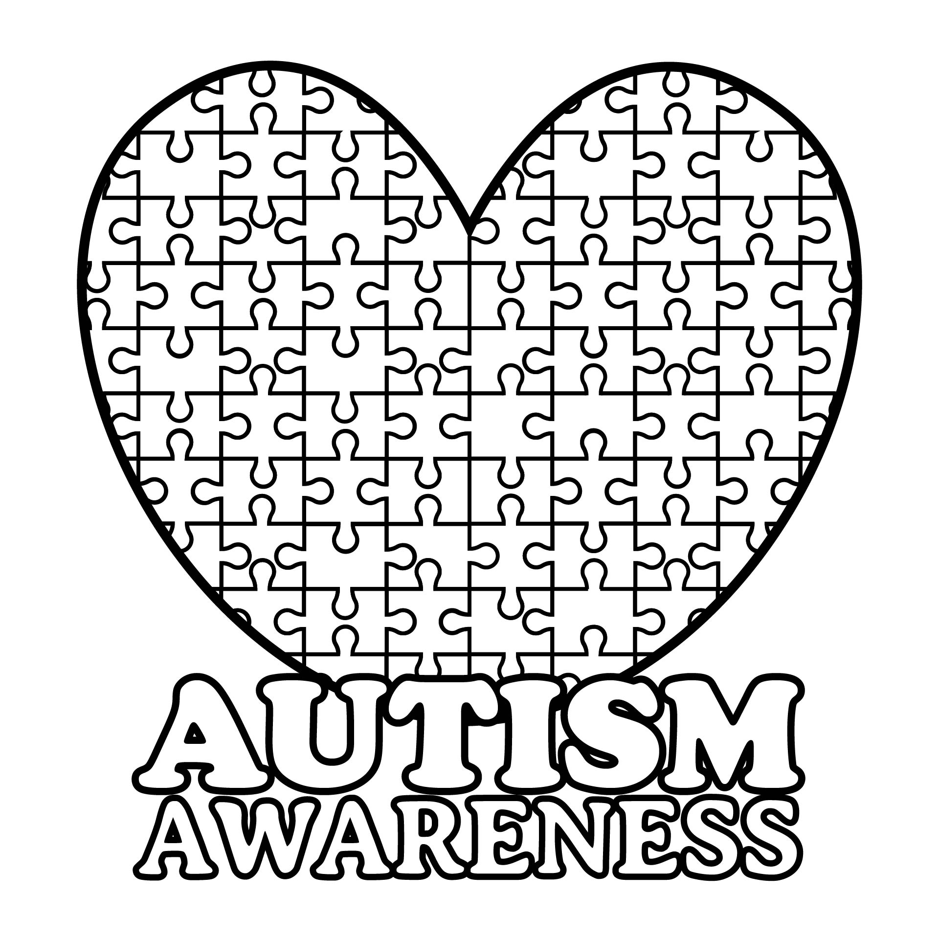 Autism Puzzle Pieces Coloring Page Printable