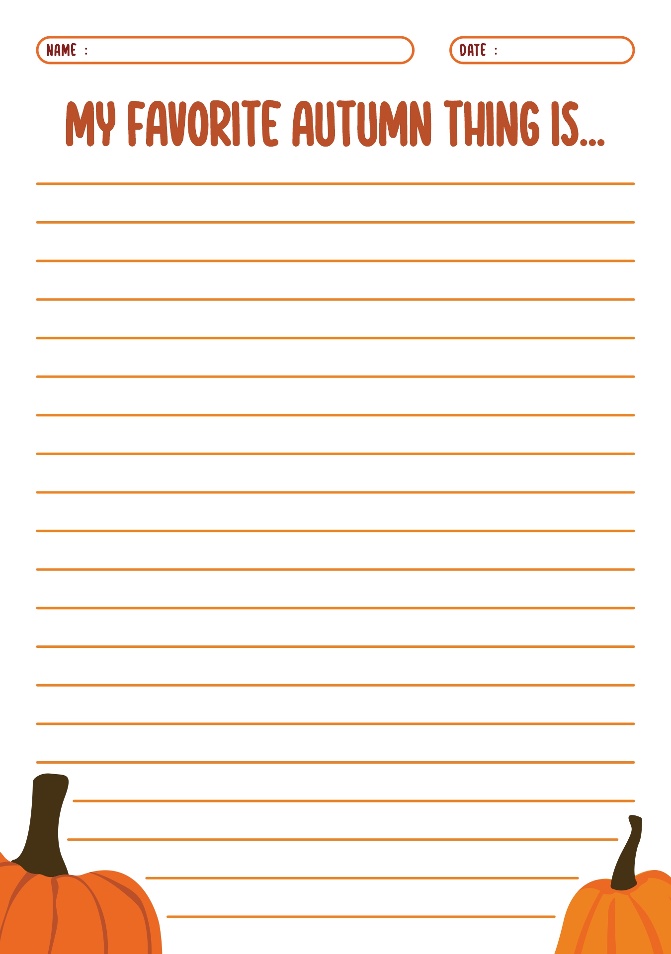 Autumn Pumpkin Descriptive Writing Activities