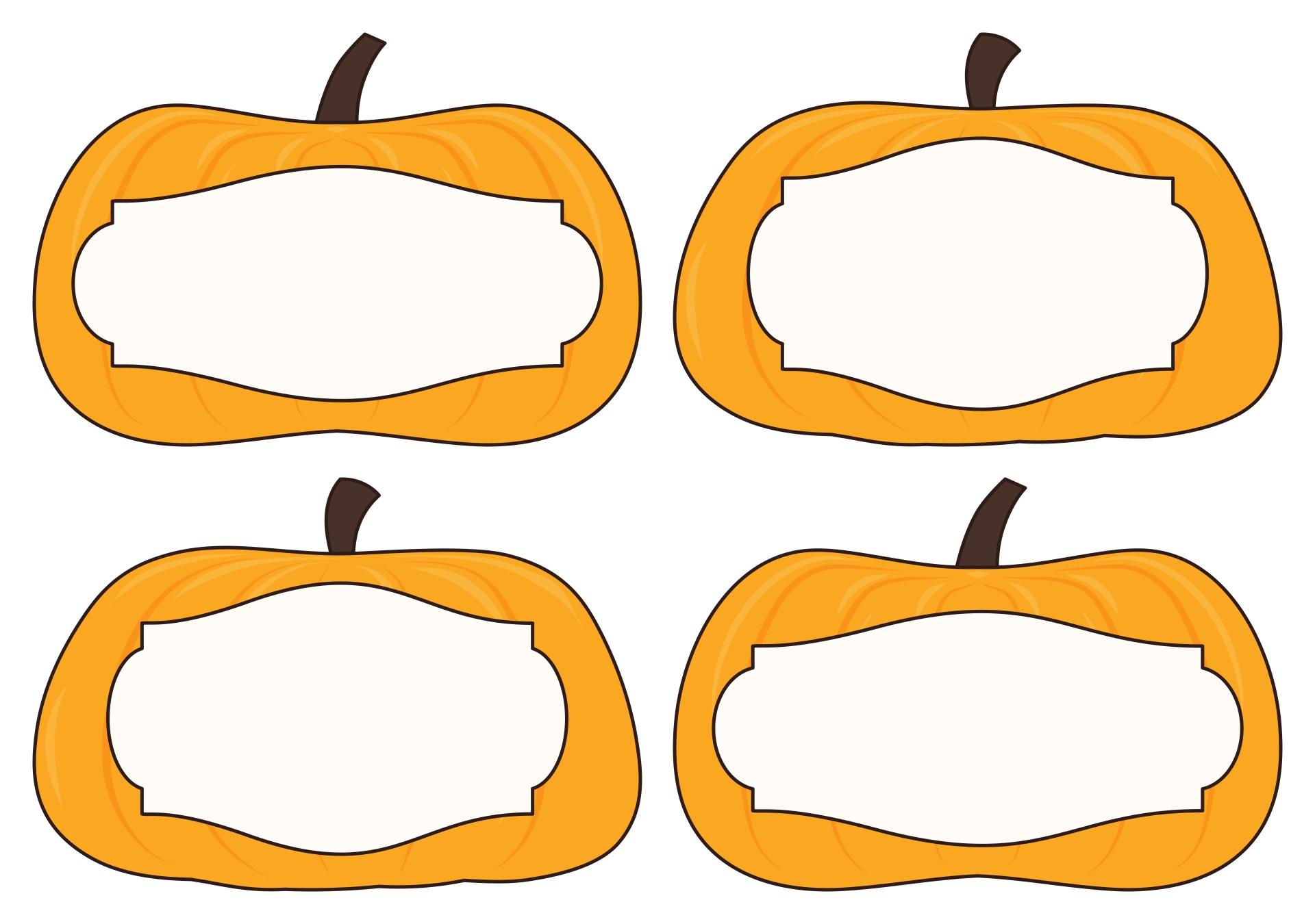 Autumn Pumpkin Name Badge Printables