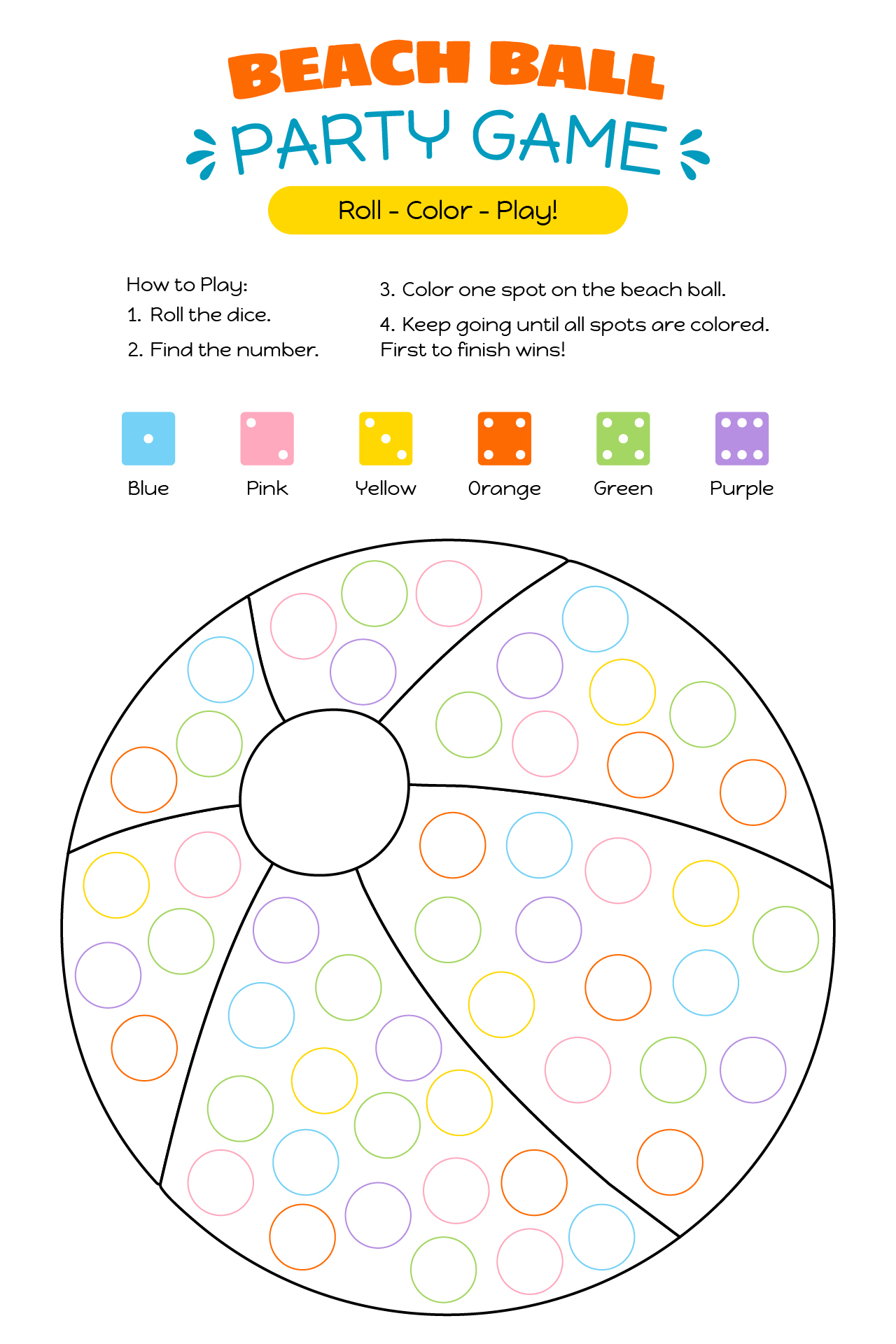 Beach Ball Party Games Printable