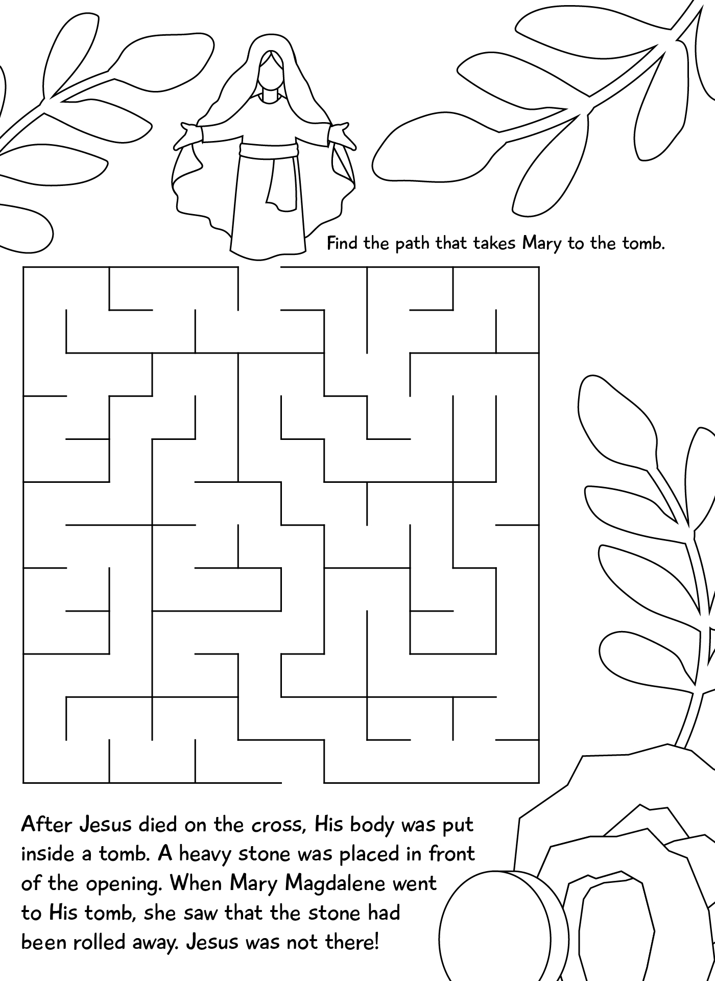 Bible Easter Activity Sheets for Sunday School