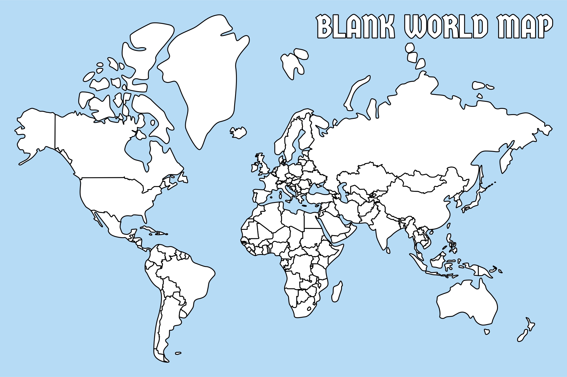 Blank World Map for Geography Lessons