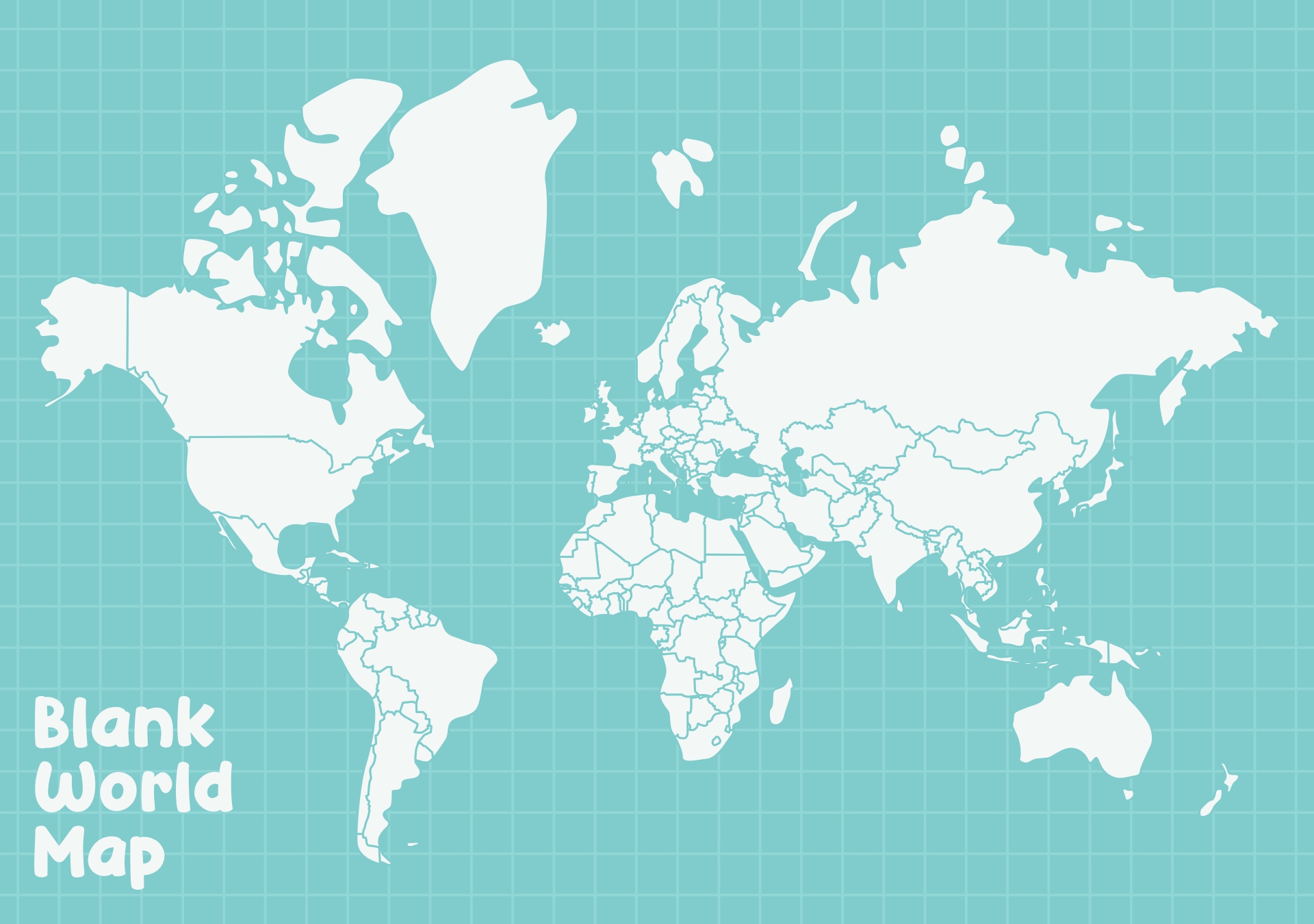 Blank World Map Outline for Kids