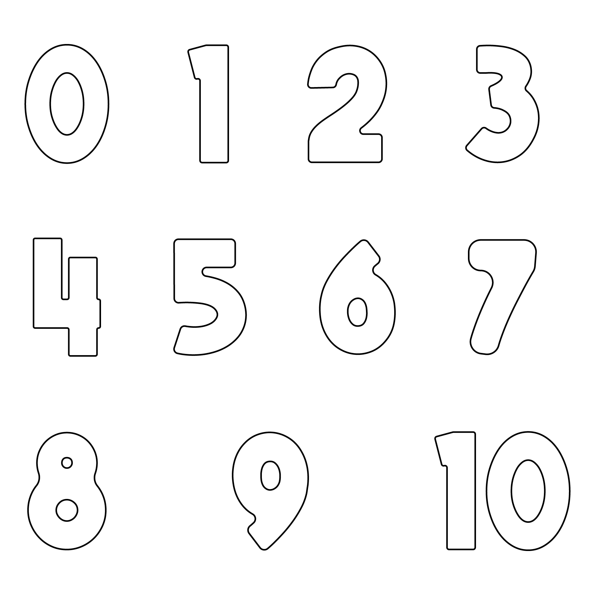Bubble Number Stencils 0-10 Wall Art Bubble Number Stencils 0-10 Wall Art