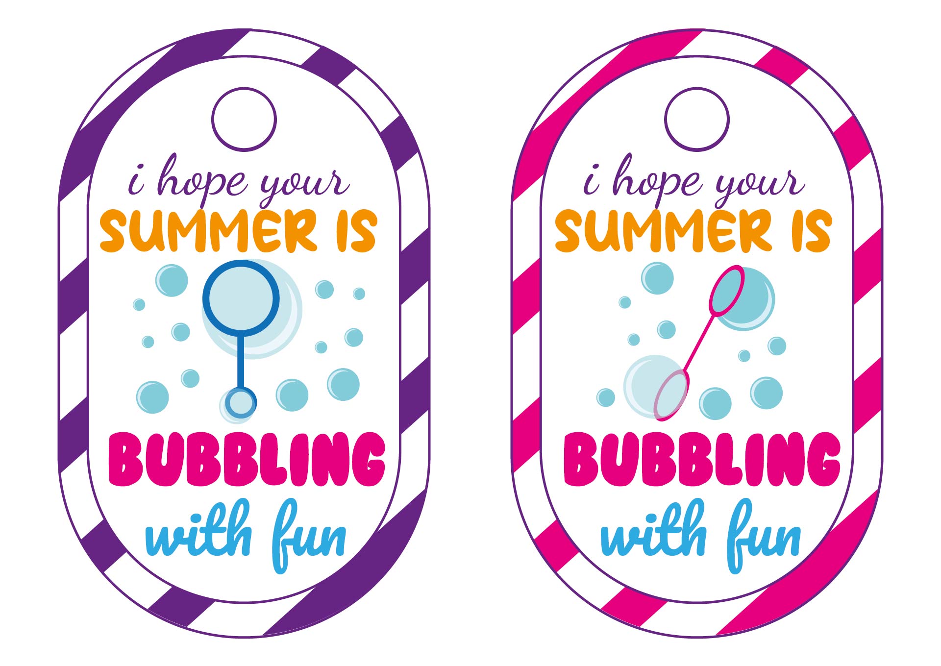 Bubble Summer Favor Tags Printable