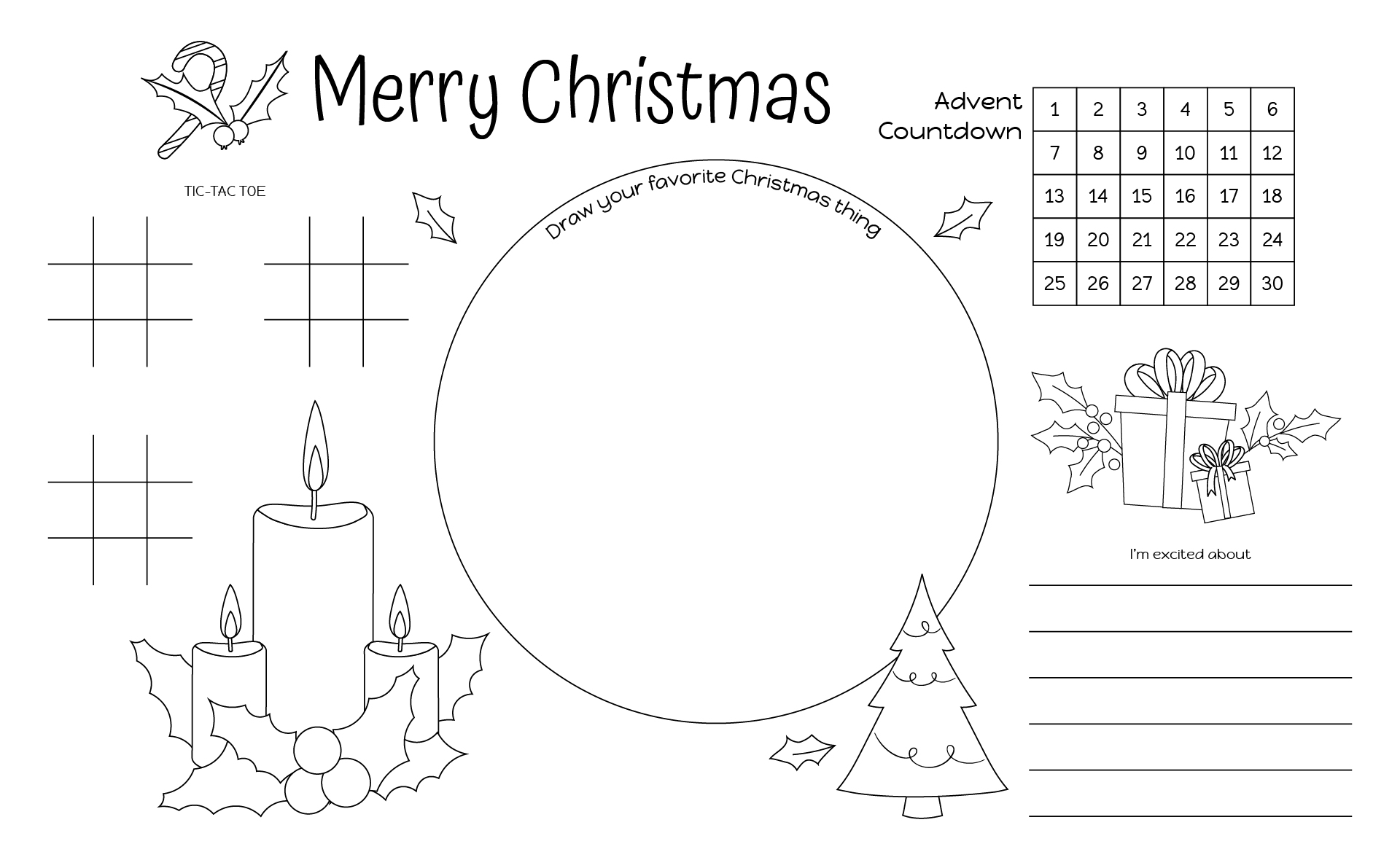 Christmas Advent Activity Sheets