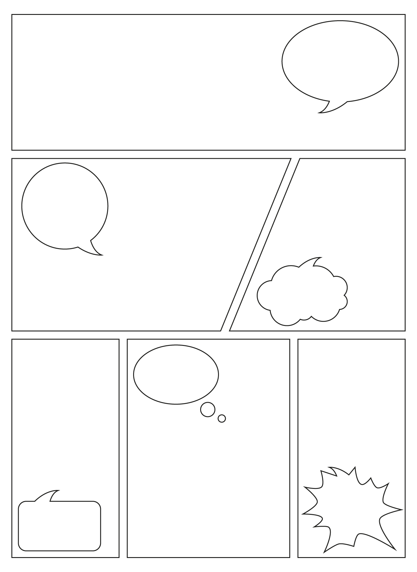 Comic Book Speech Bubbles Sheets