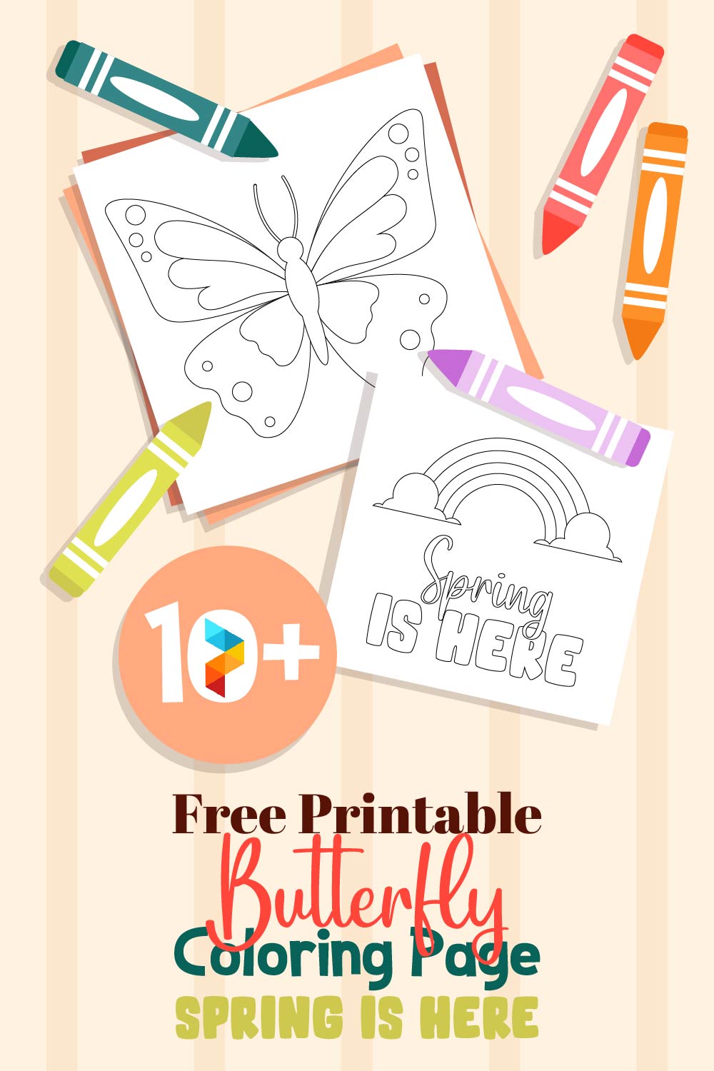 Butterfly Coloring Page Spring Is Here