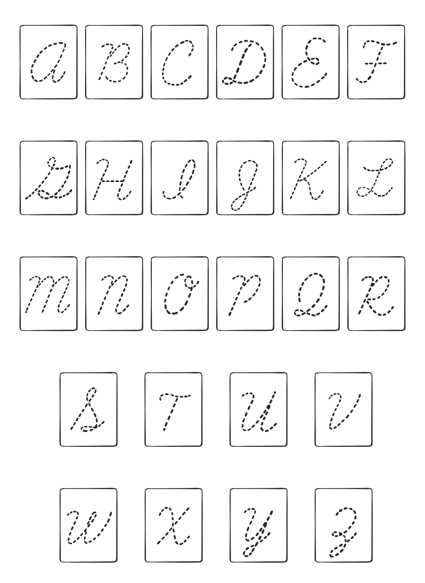 Cursive Alphabet Letters Font Printable Cursive Alphabet Letters Font Printable