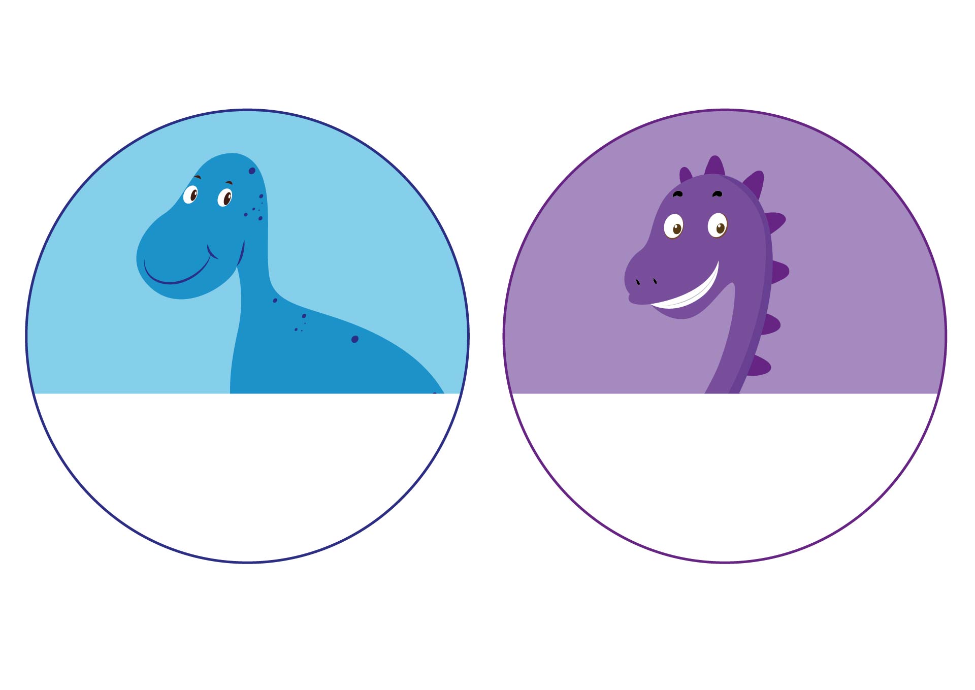 Dinosaur Name Tags for Kids Birthday Party