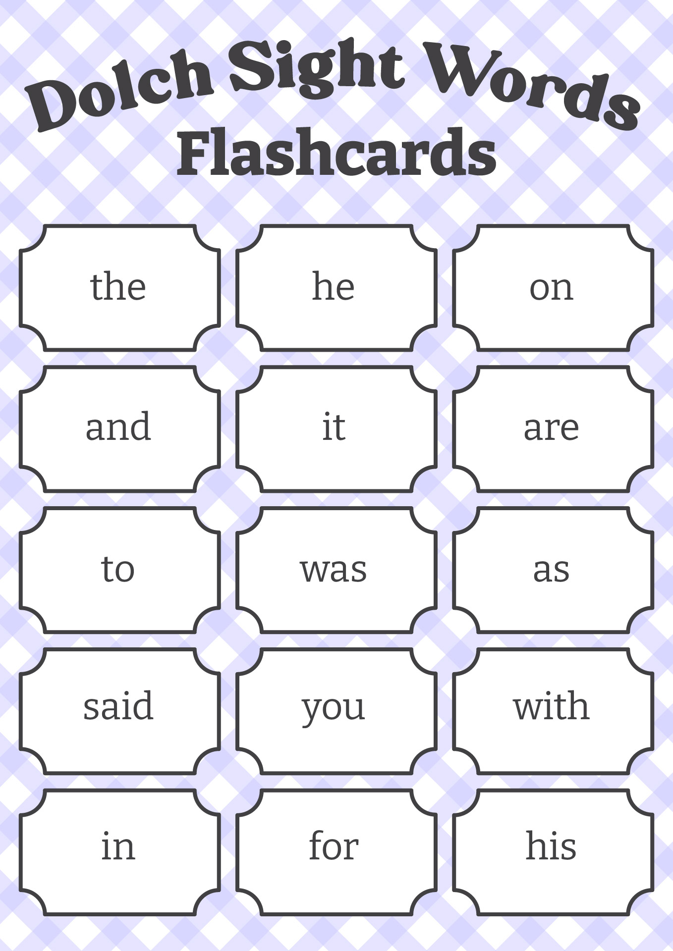 Dolch Sight Words Flashcards Printable