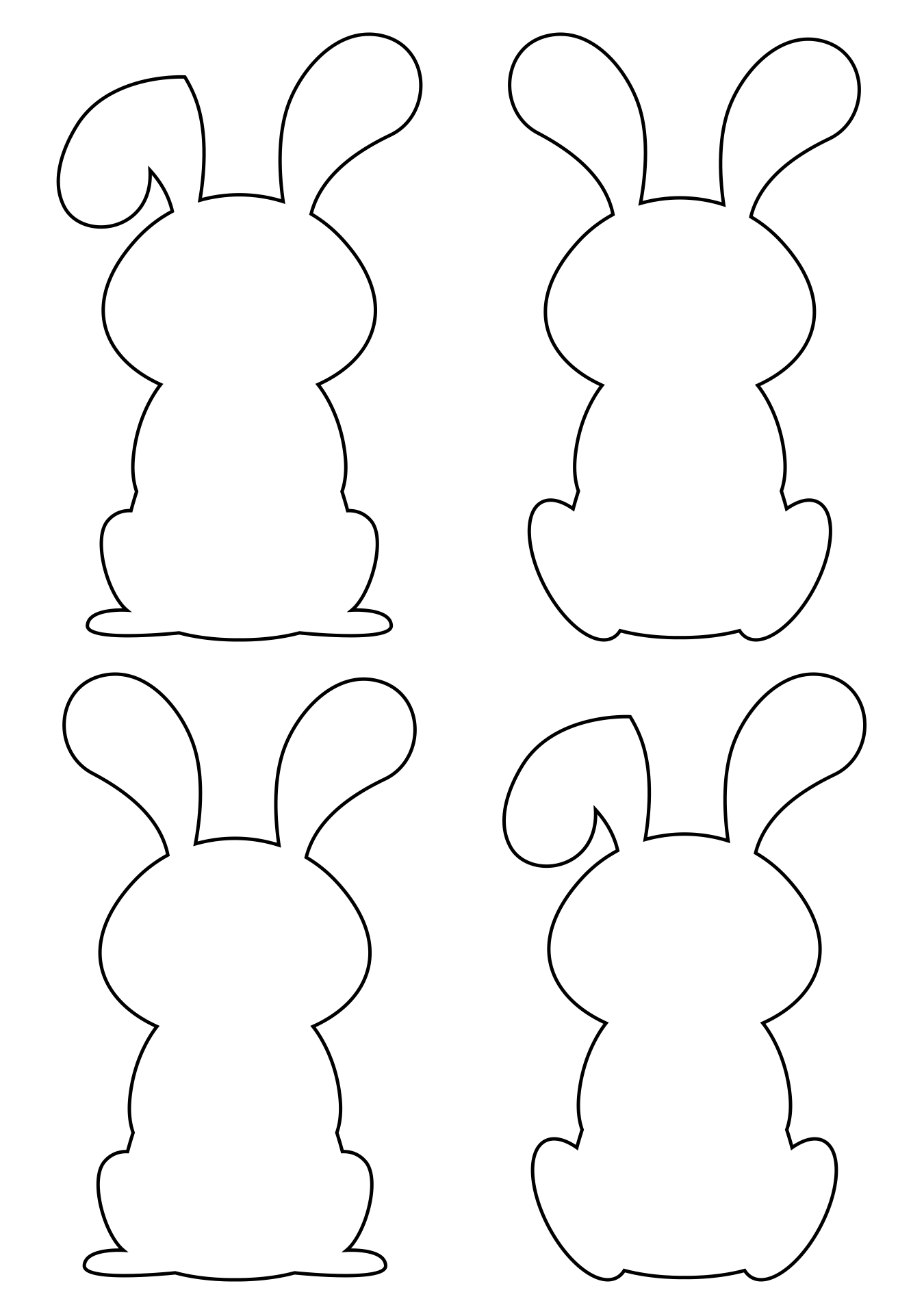 Easter Bunny Outline Stencil Printable