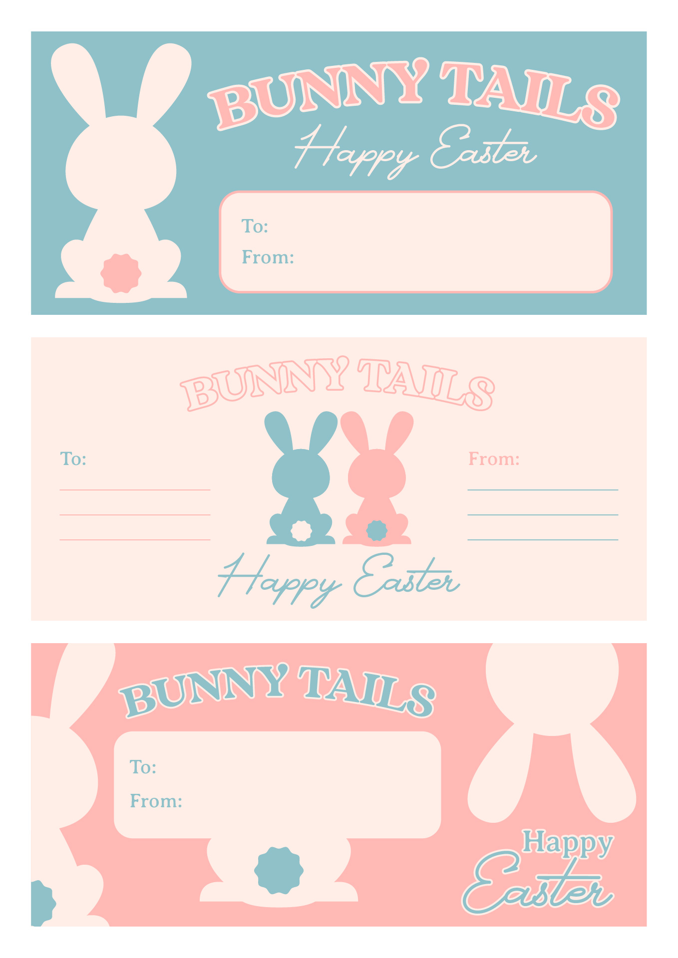 Easter Bunny Tail Printable Tags for Kids