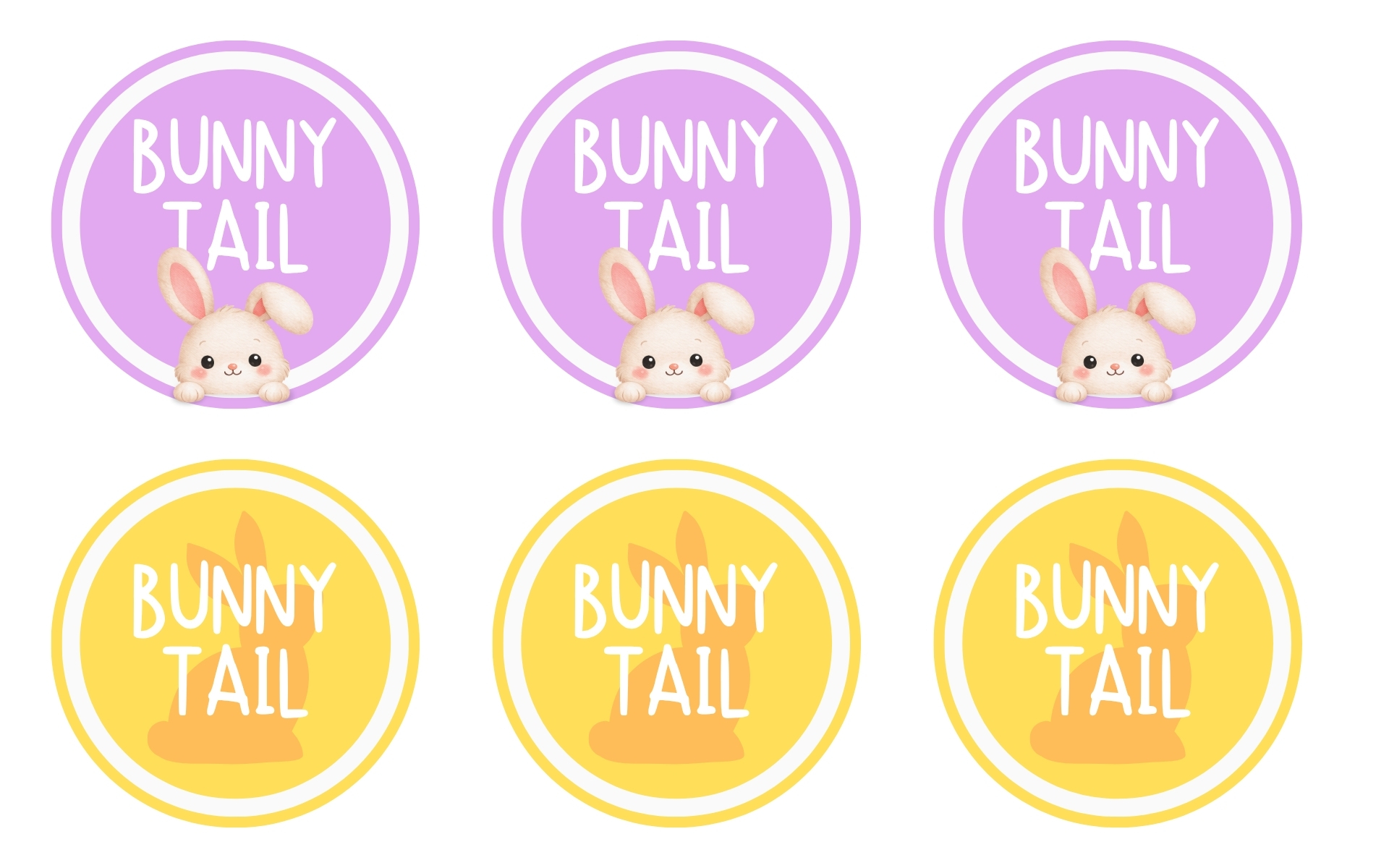 Easter Bunny Tail Stickers Printable