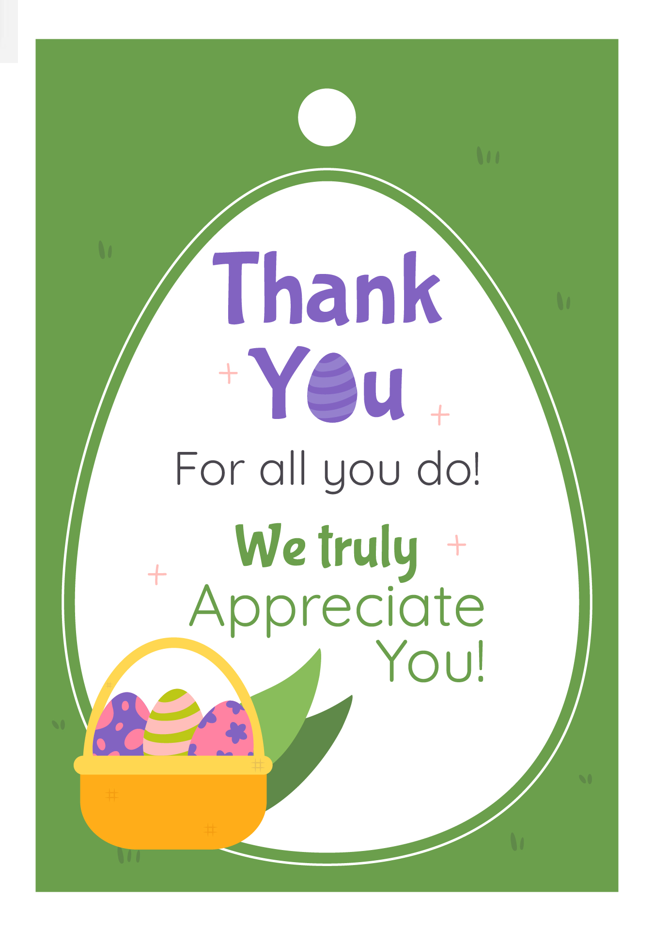 Easter Thank You Tags Printable for Teachers Easter Thank You Tags Printable for Teachers