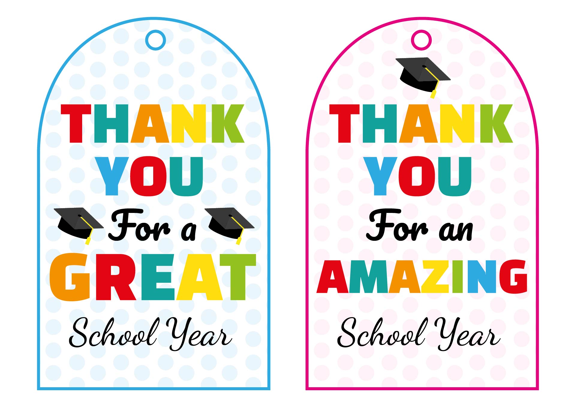 End of School Year Tags Printable