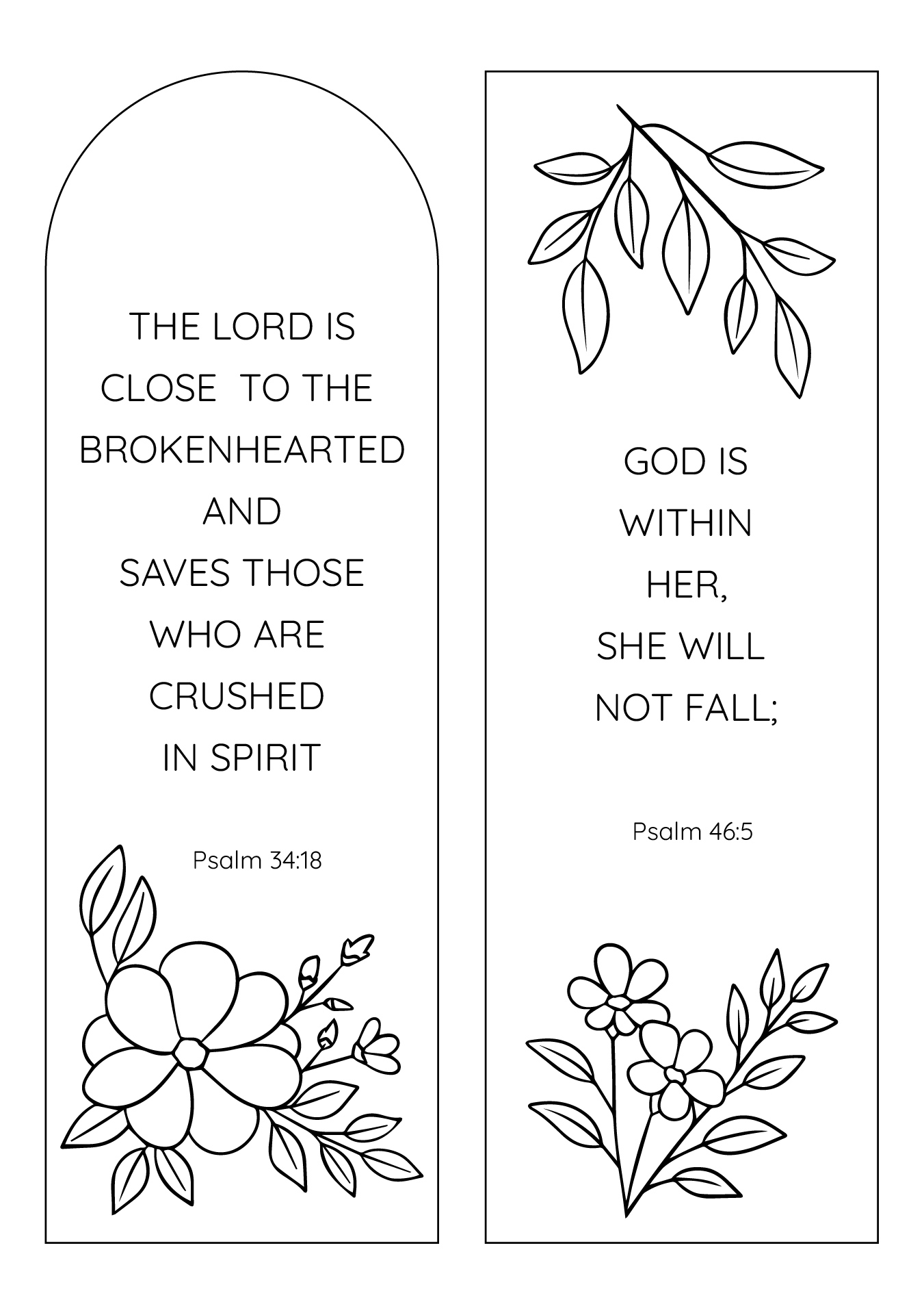 Floral Printable Bible Verse Bookmarks