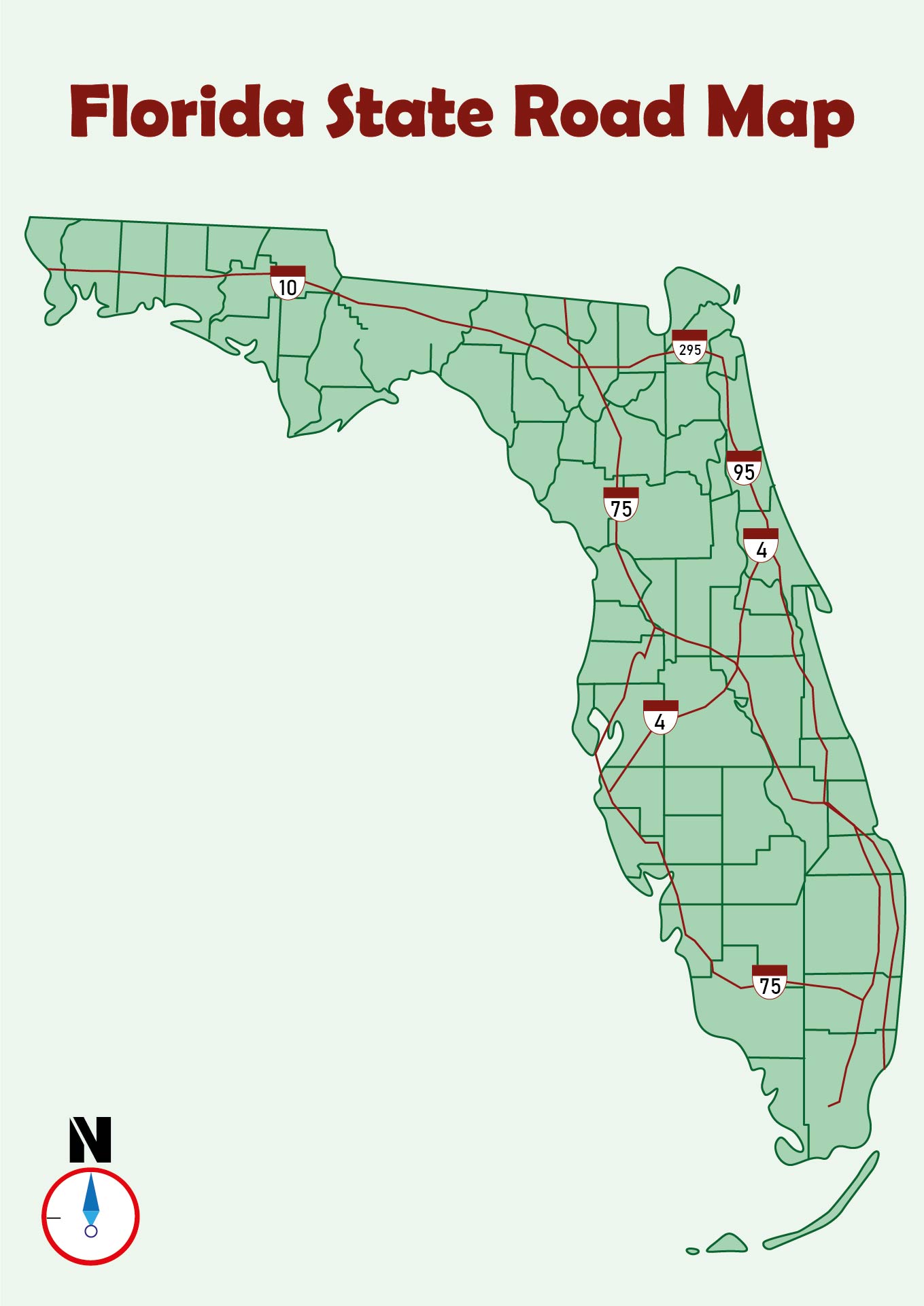 Florida State Road Map Printable