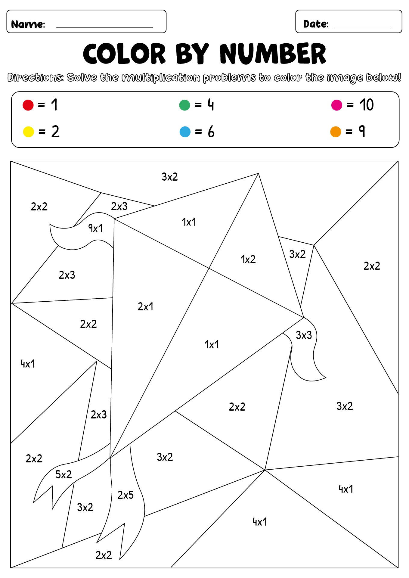 Fun Printable Multiplication Coloring Activities