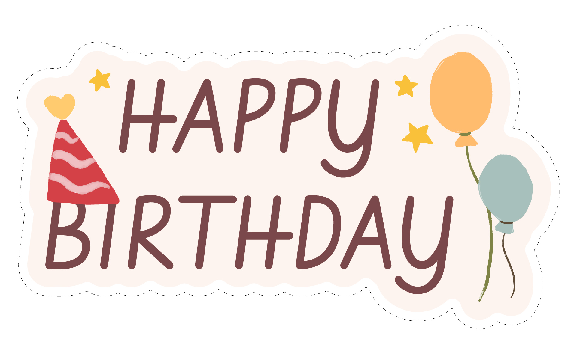 Happy Birthday Cake Topper Letters Printable