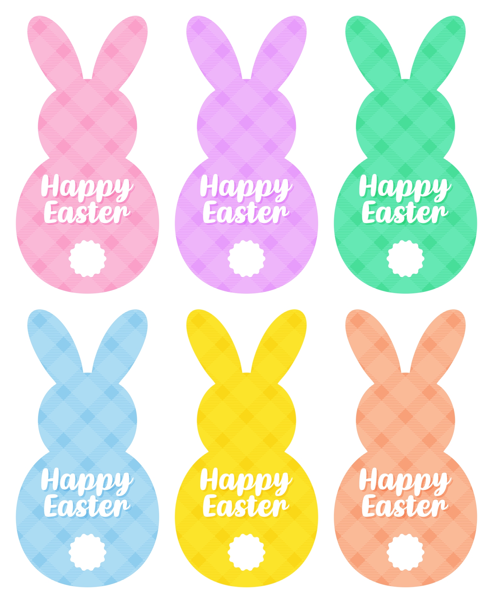 Happy Easter Bunny Gift Tags Printables