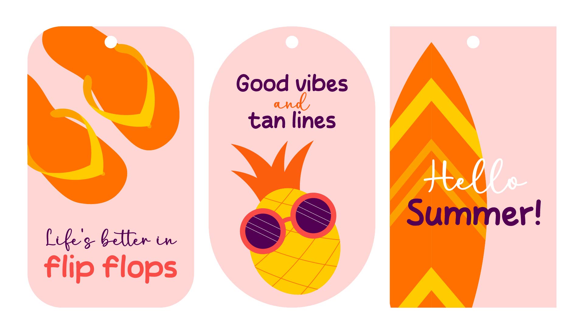 Happy Summer Favor Tags Printables