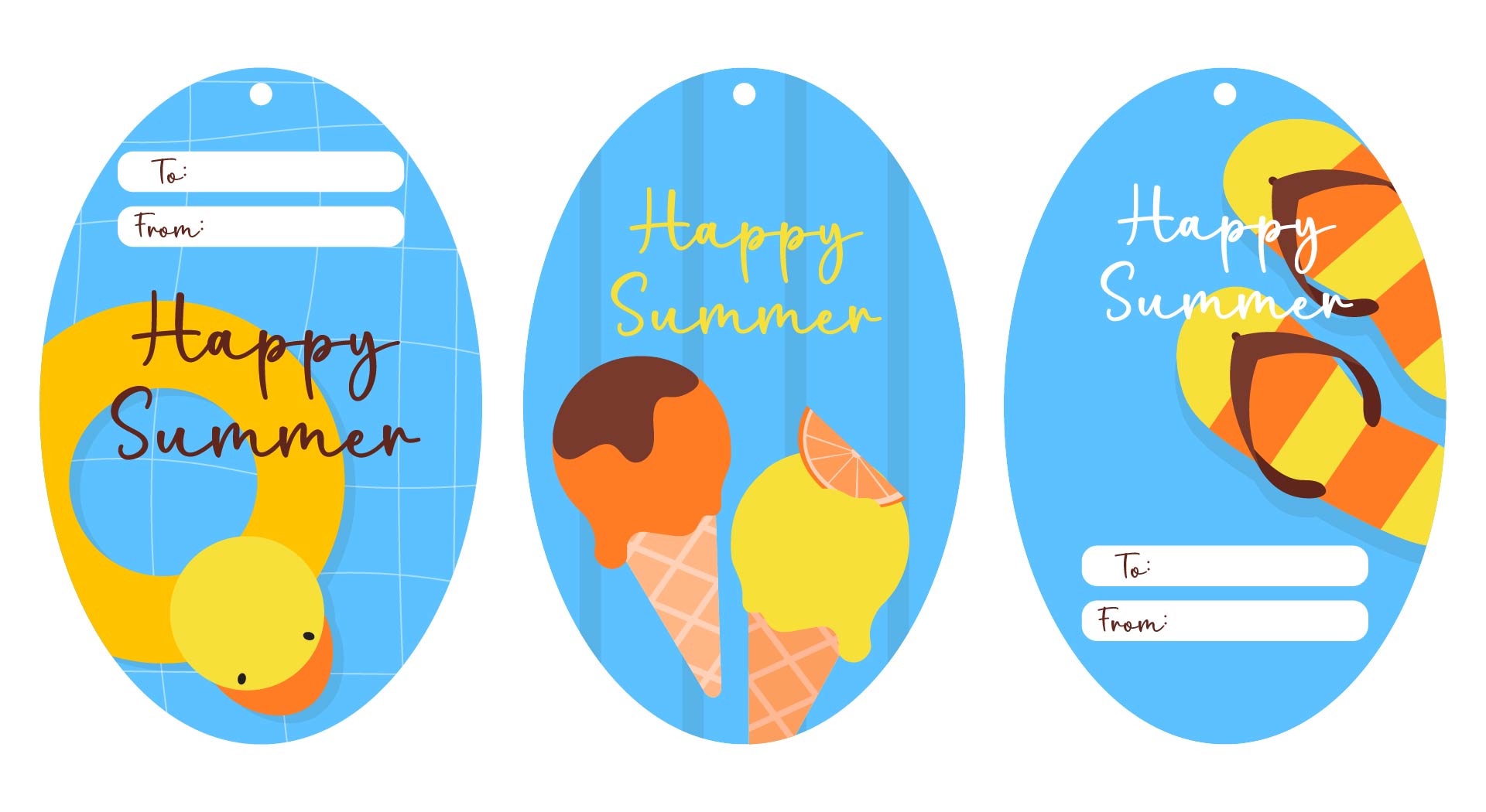 Happy Summer Gift Tags Printable