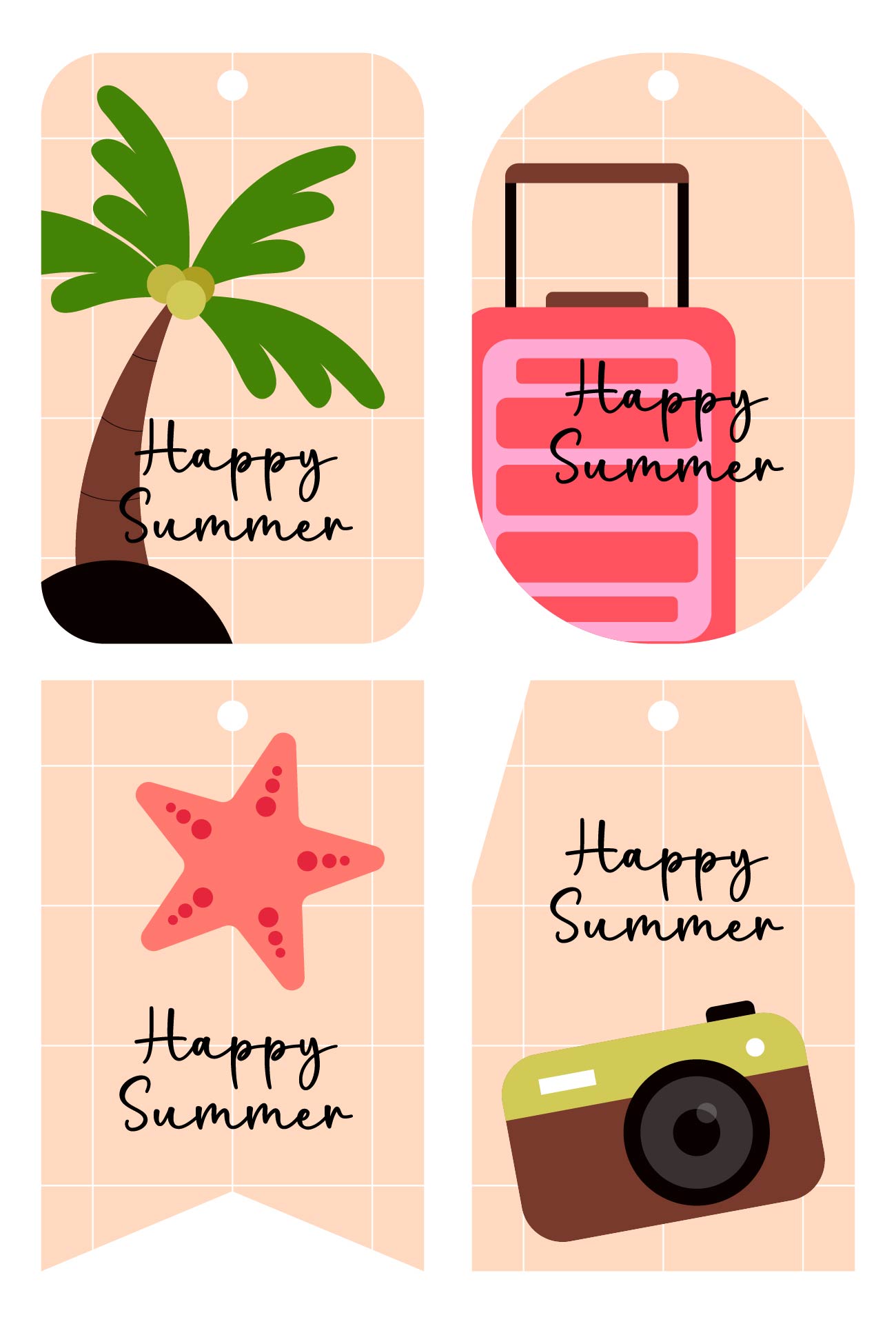 Happy Summer Labels Printable Tags