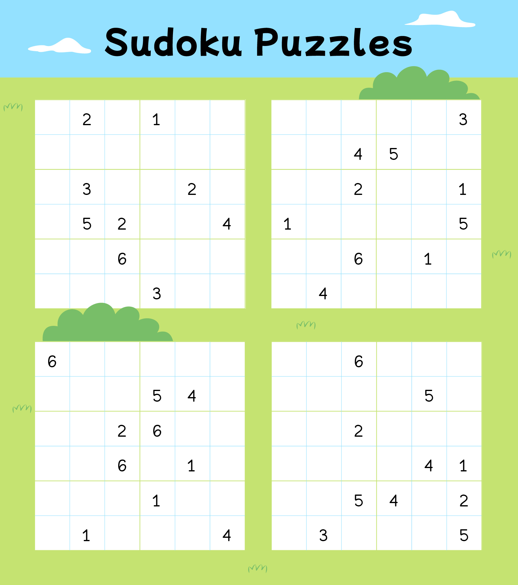 Hard 6x6 Sudoku Printables for Advanced Players