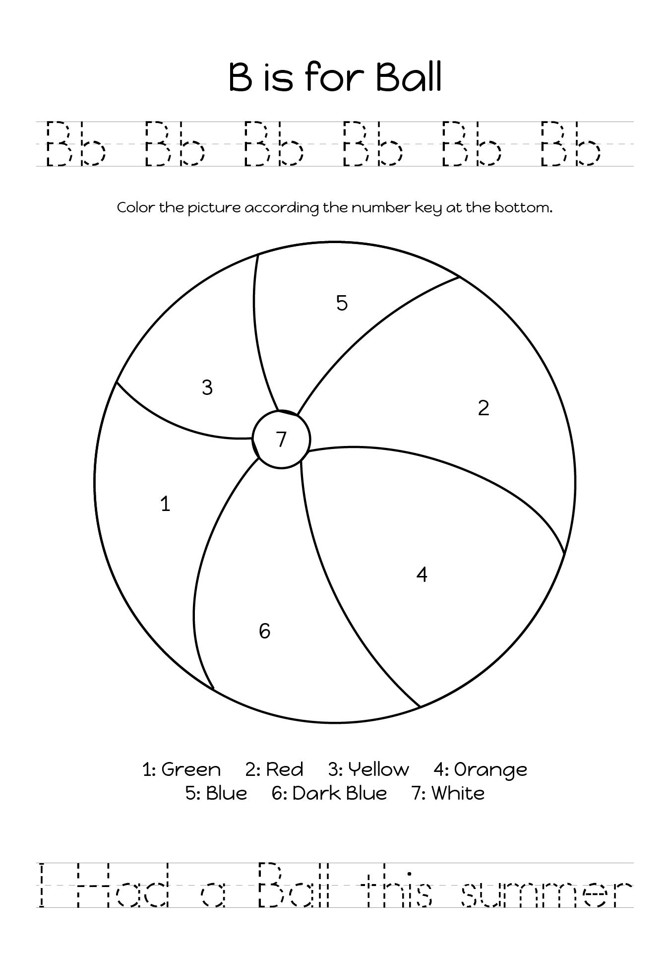 Have a Ball This Summer Activity Sheets